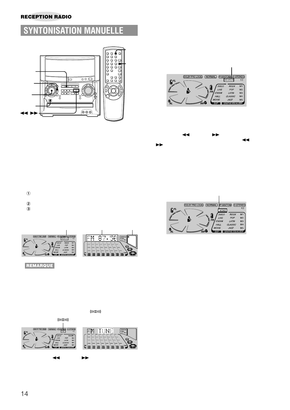 Syntonisation manuelle | Aiwa XH-A1000 User Manual | Page 82 / 101