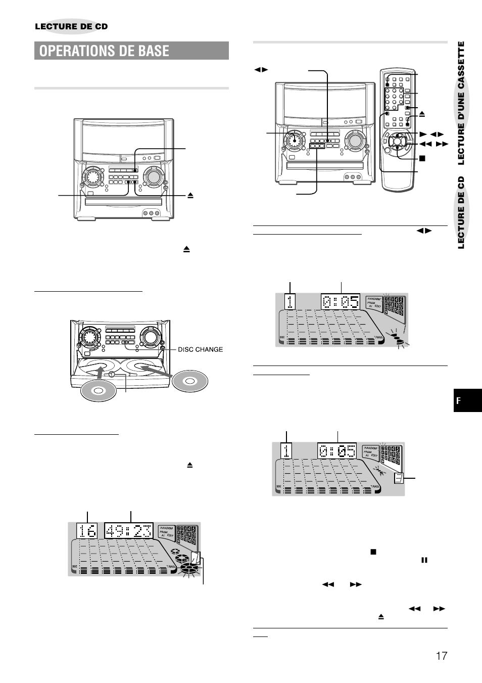 Operations de base, Chargement de disques, Lecture de disques | Aiwa XH-A1000 User Manual | Page 85 / 101