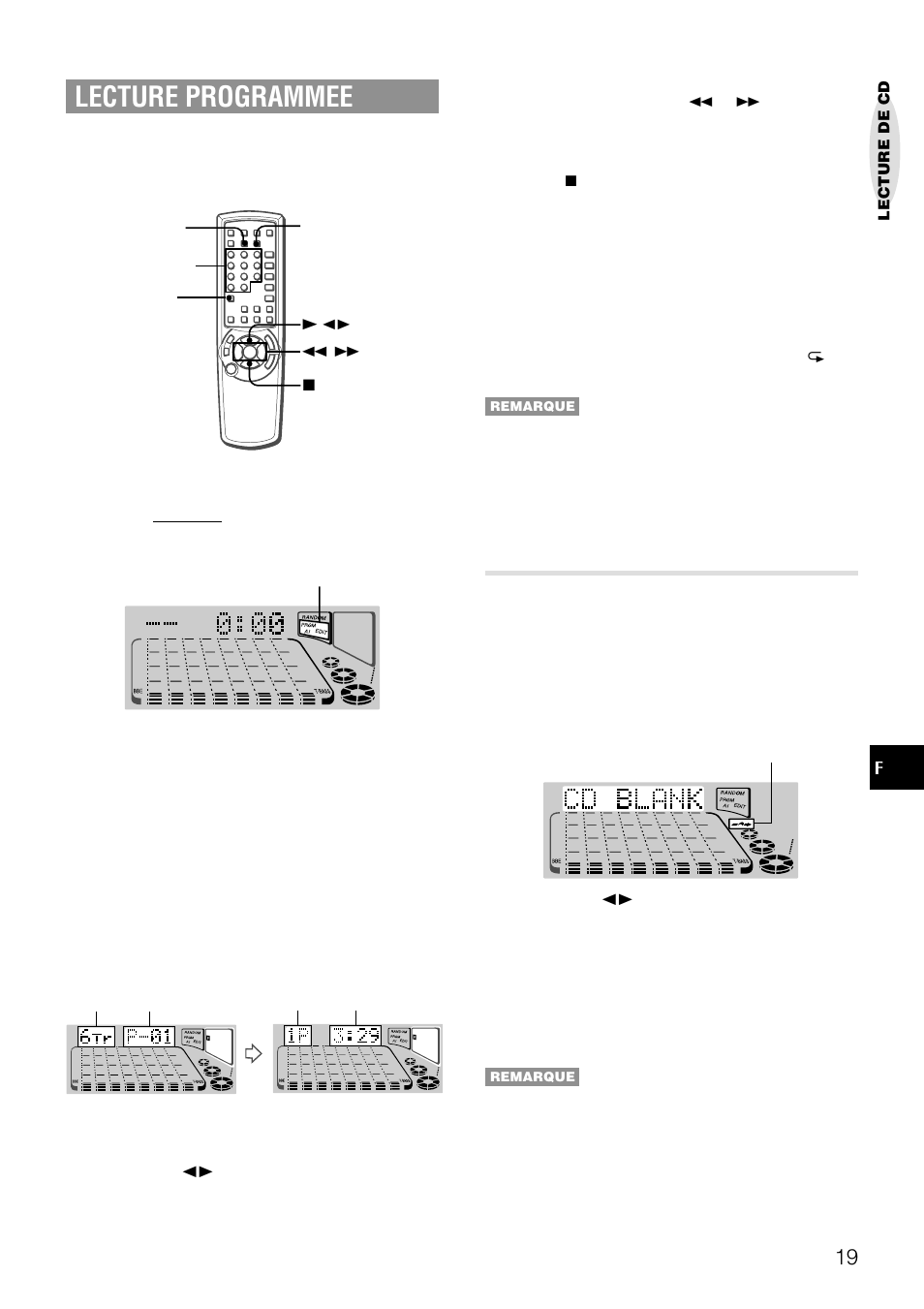 Lecture programmee, Lecture avec saut des blancs | Aiwa XH-A1000 User Manual | Page 87 / 101