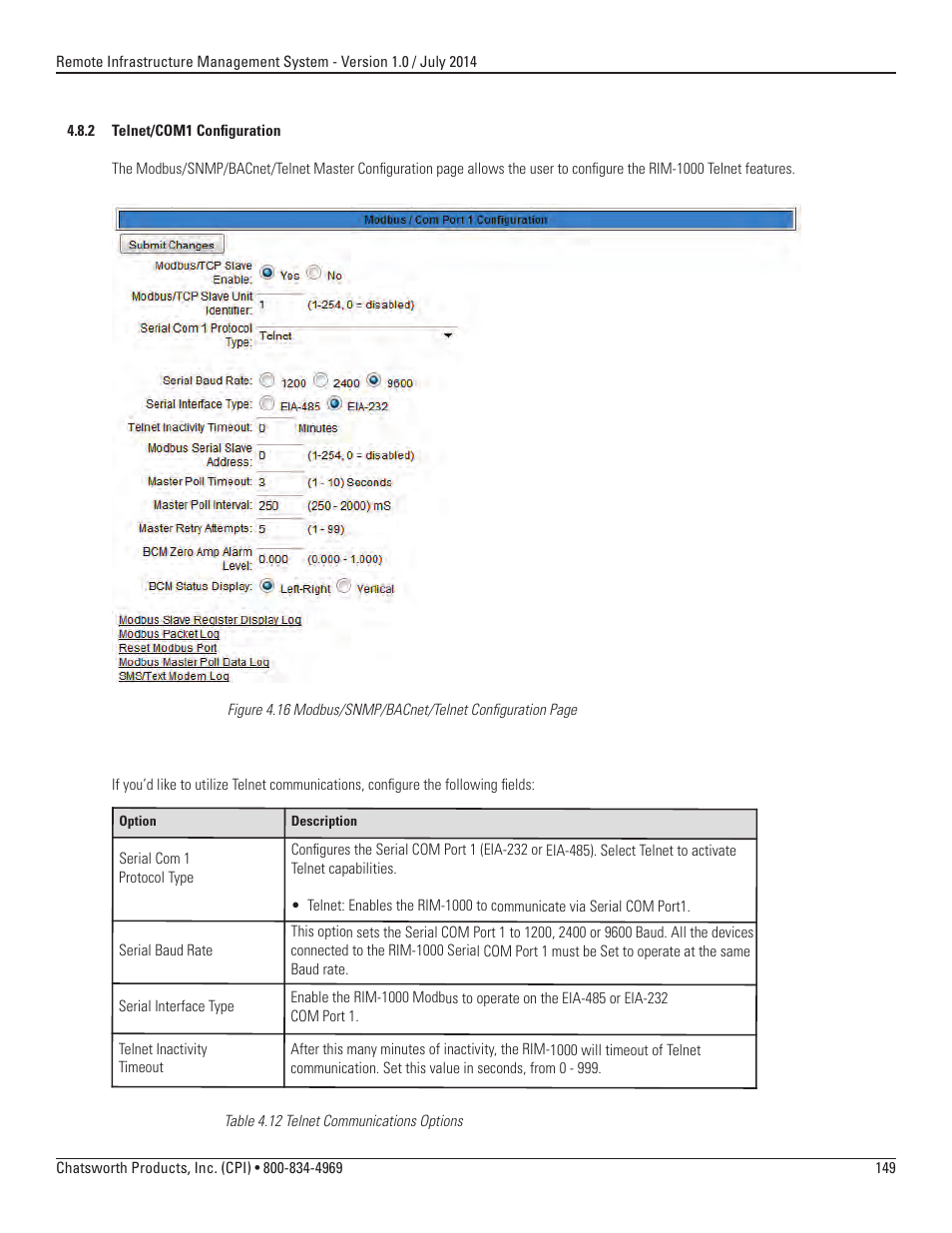 Chatsworth Products Remote Infrastructure Management (RIM-1000) User Manual | Page 149 / 214