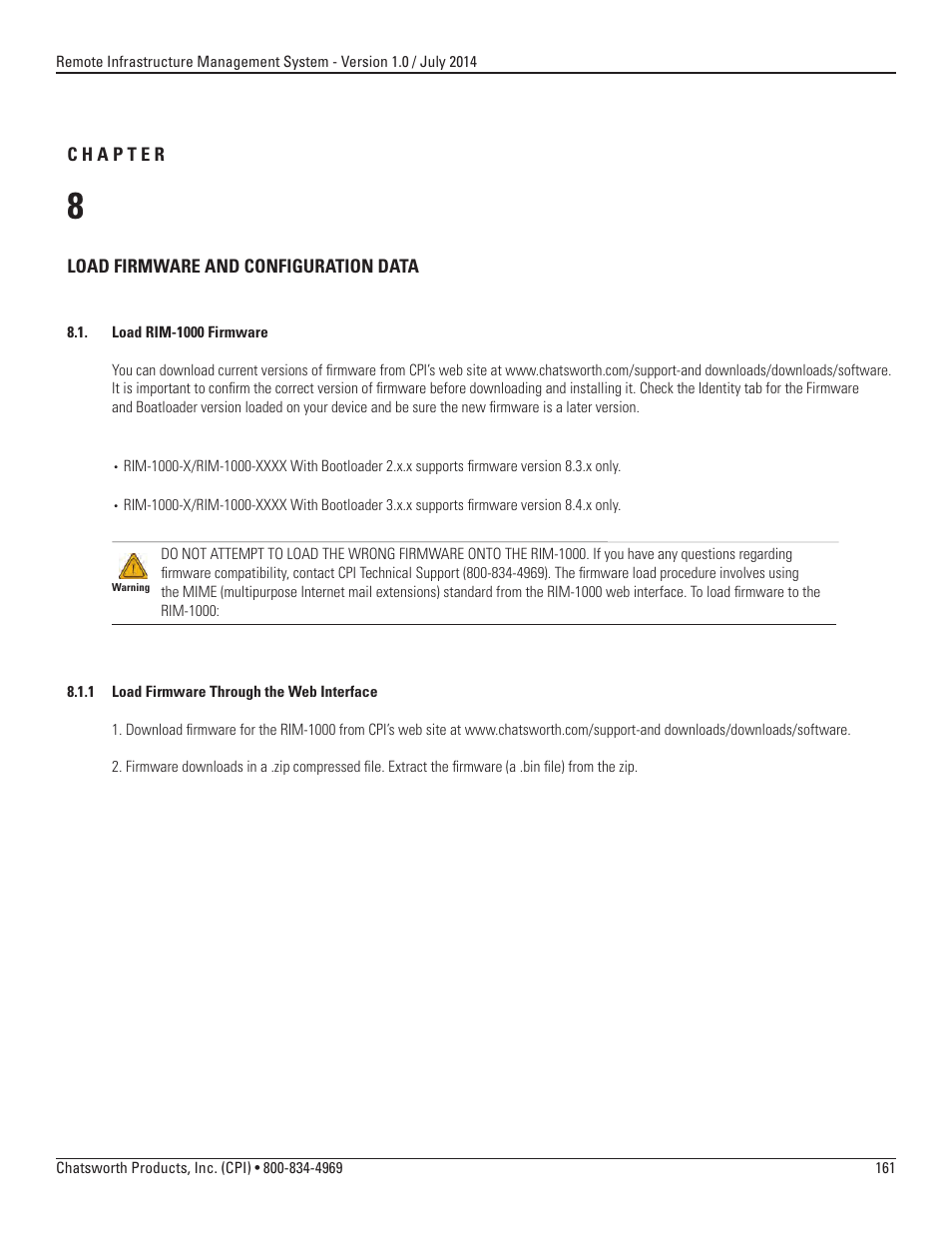 Chatsworth Products Remote Infrastructure Management (RIM-1000) User Manual | Page 161 / 214