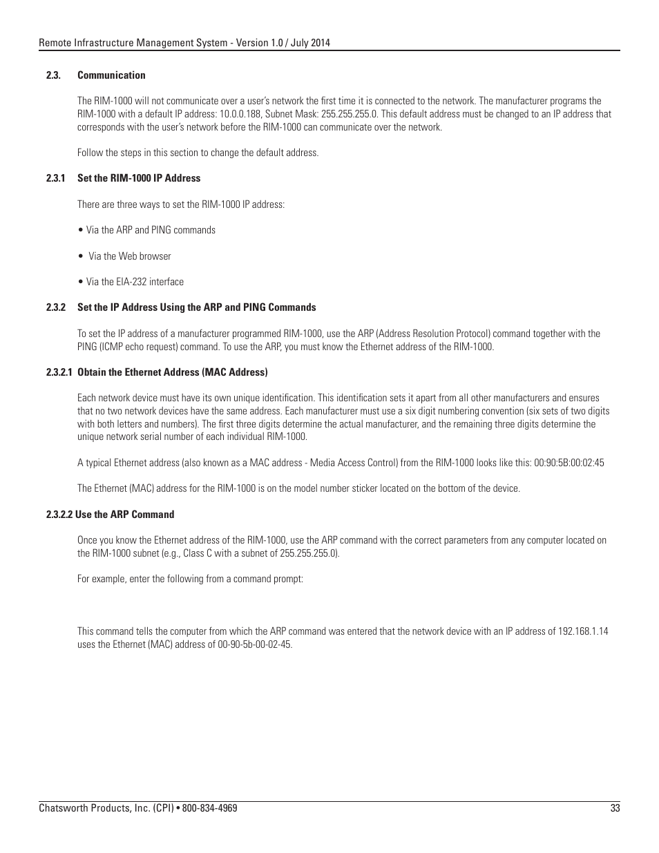 Chatsworth Products Remote Infrastructure Management (RIM-1000) User Manual | Page 33 / 214