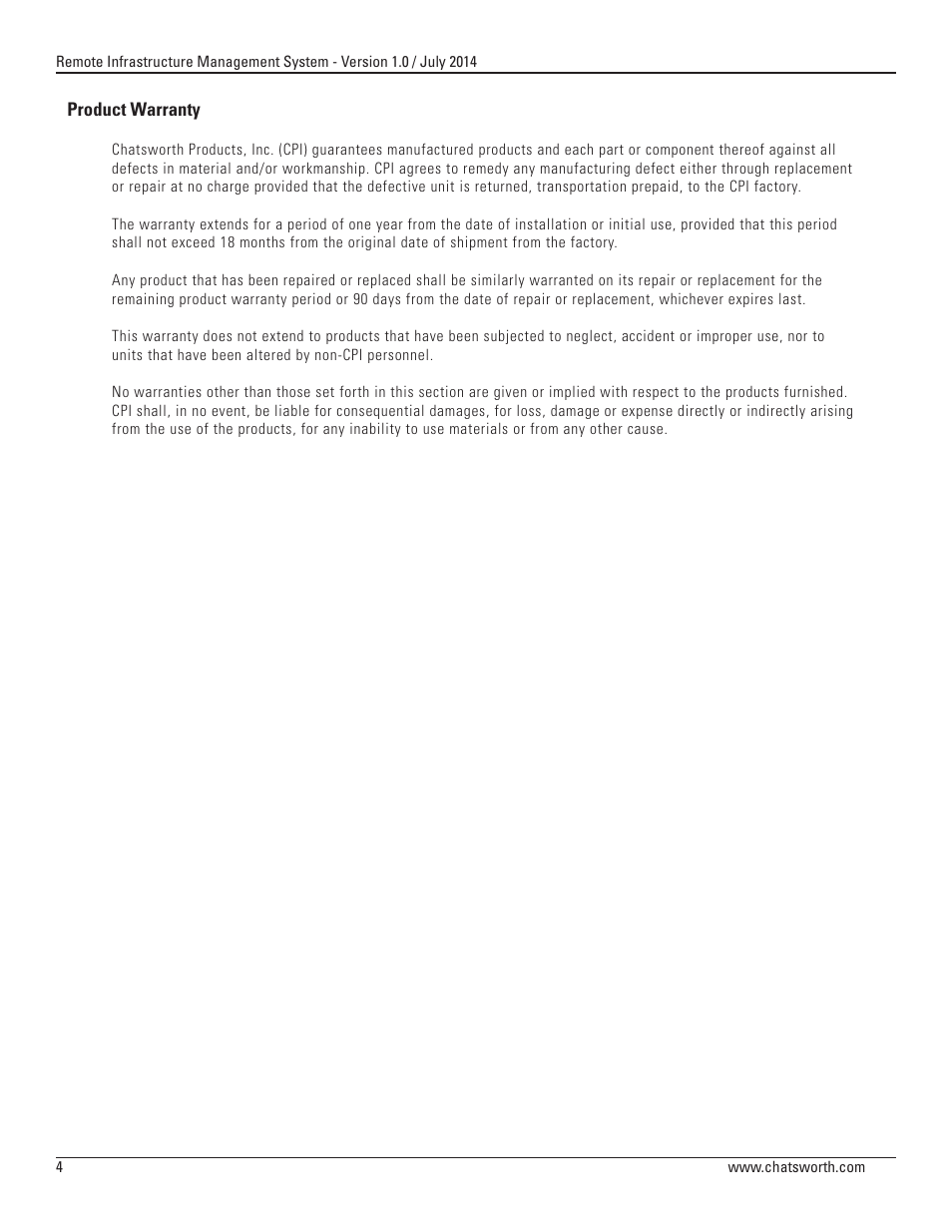 Chatsworth Products Remote Infrastructure Management (RIM-1000) User Manual | Page 4 / 214