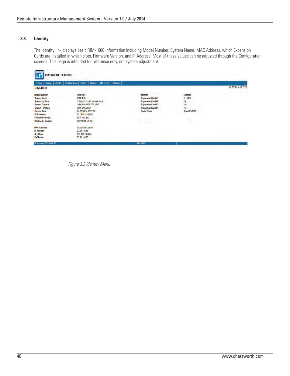 Chatsworth Products Remote Infrastructure Management (RIM-1000) User Manual | Page 40 / 214