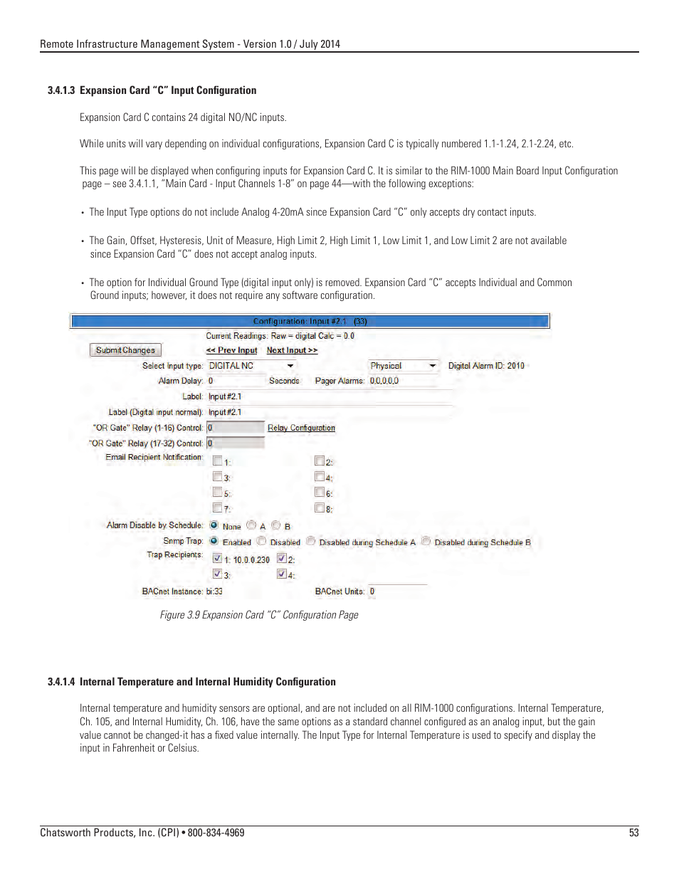 Chatsworth Products Remote Infrastructure Management (RIM-1000) User Manual | Page 53 / 214