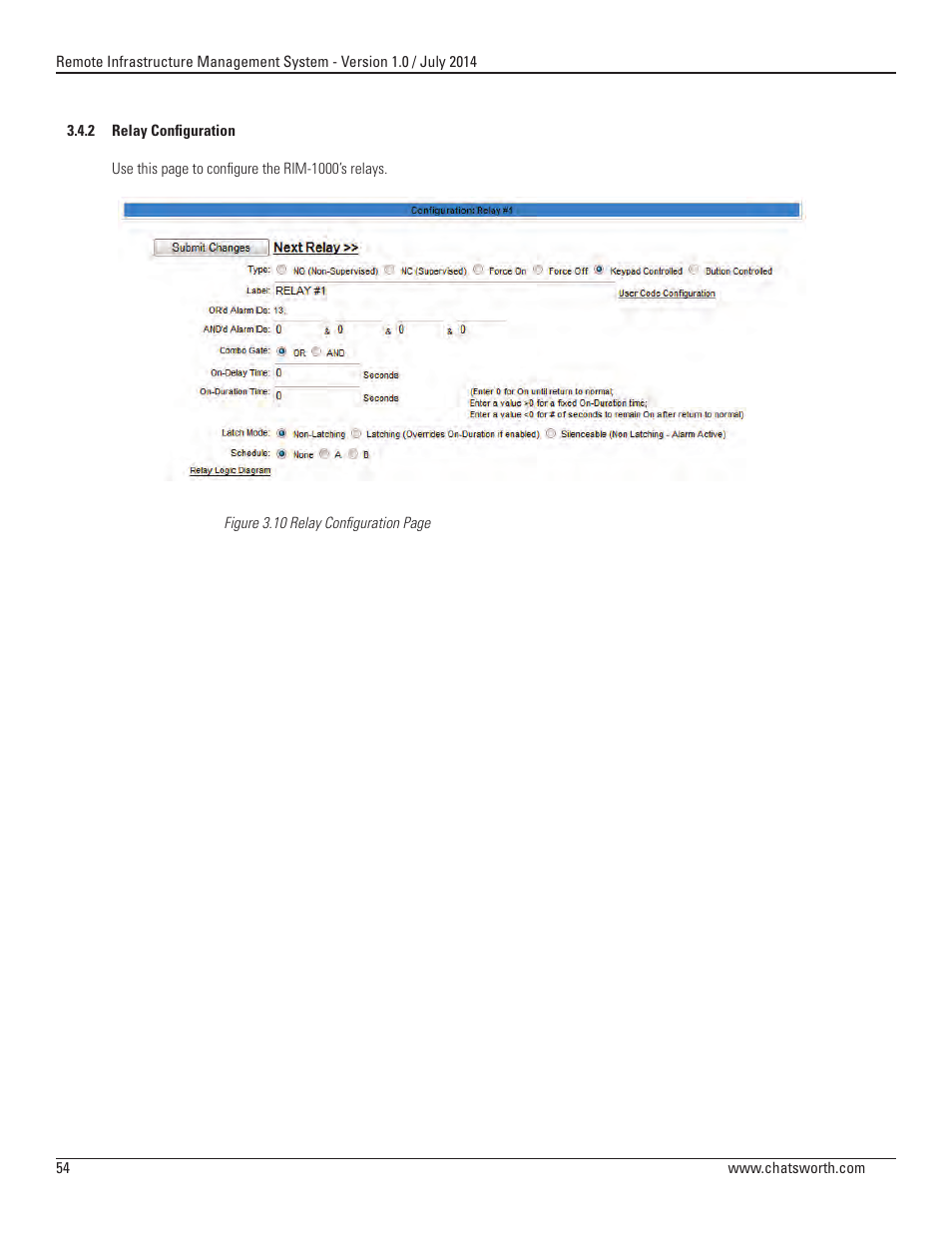Chatsworth Products Remote Infrastructure Management (RIM-1000) User Manual | Page 54 / 214