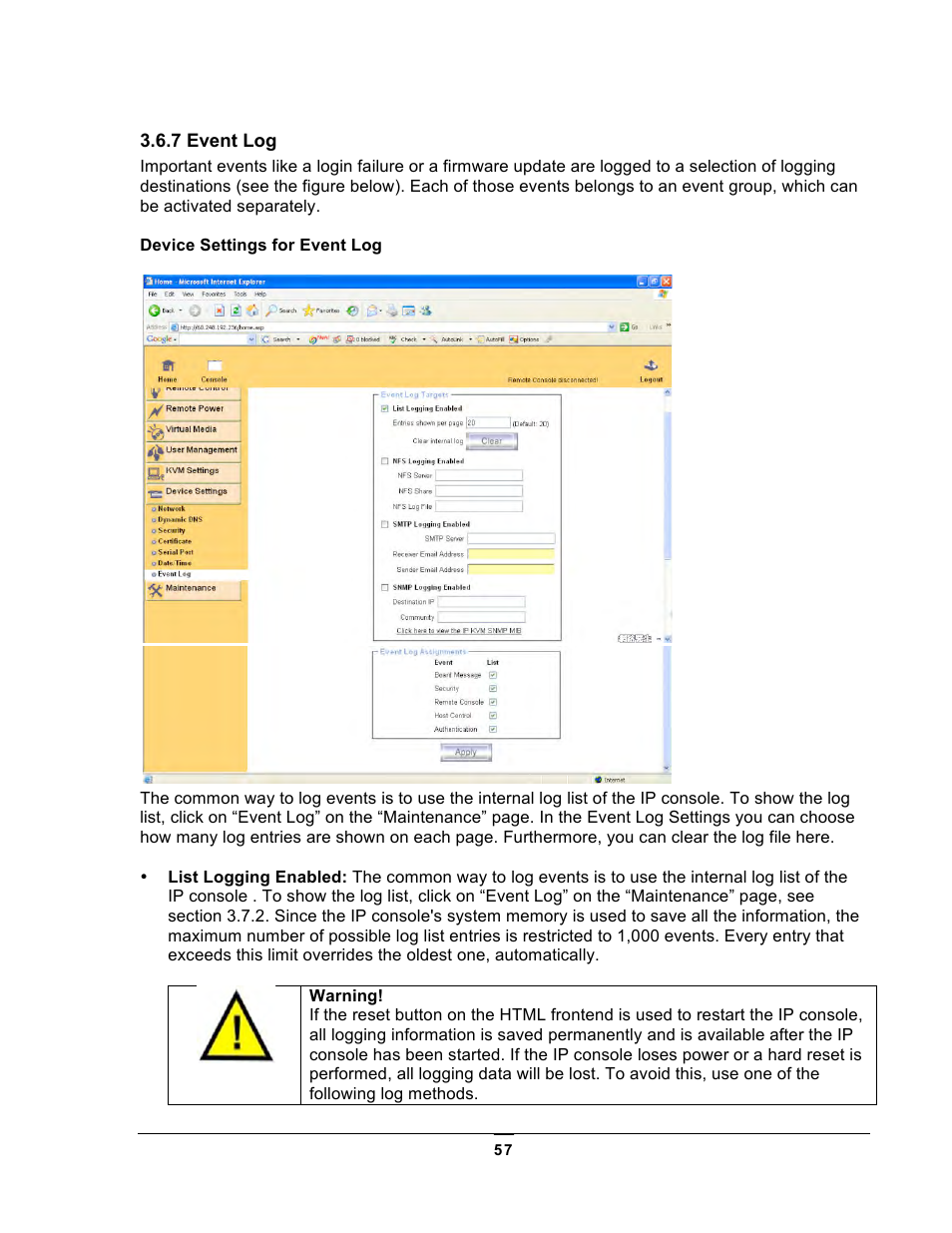 Chatsworth Products KVM Over IP User Manual | Page 57 / 69