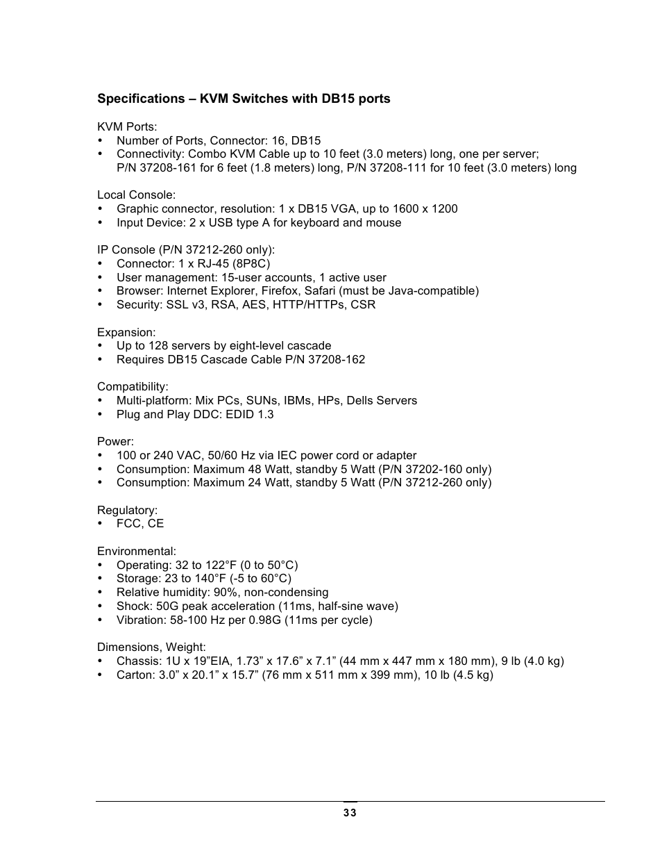 Chatsworth Products Analog KVM User Manual | Page 33 / 36