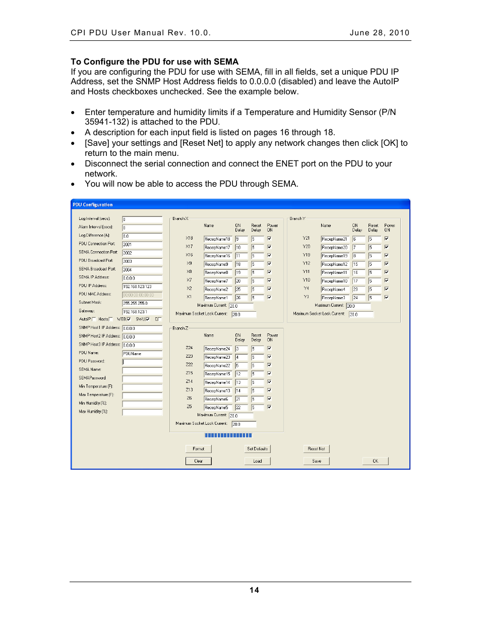 To configure the pdu for use with sema | Chatsworth Products Additional Power Distribution Units User Manual | Page 16 / 38