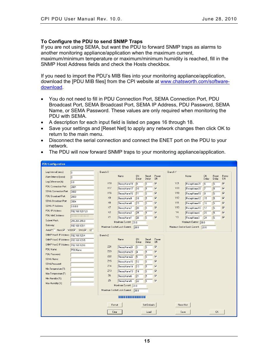 To configure the pdu to send snmp traps | Chatsworth Products Additional Power Distribution Units User Manual | Page 17 / 38