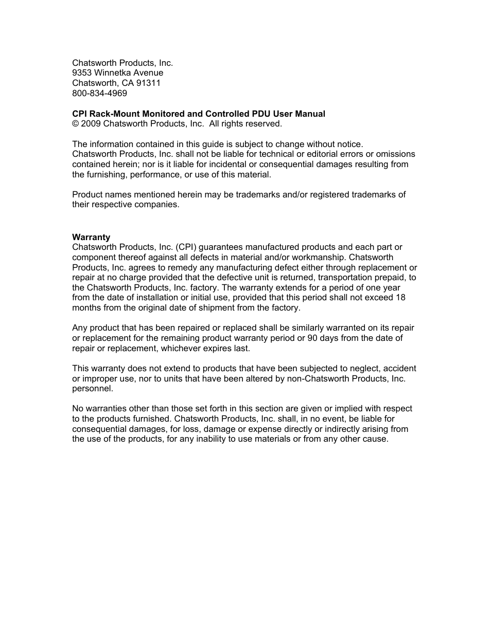 Chatsworth Products Additional Power Distribution Units User Manual | Page 2 / 38