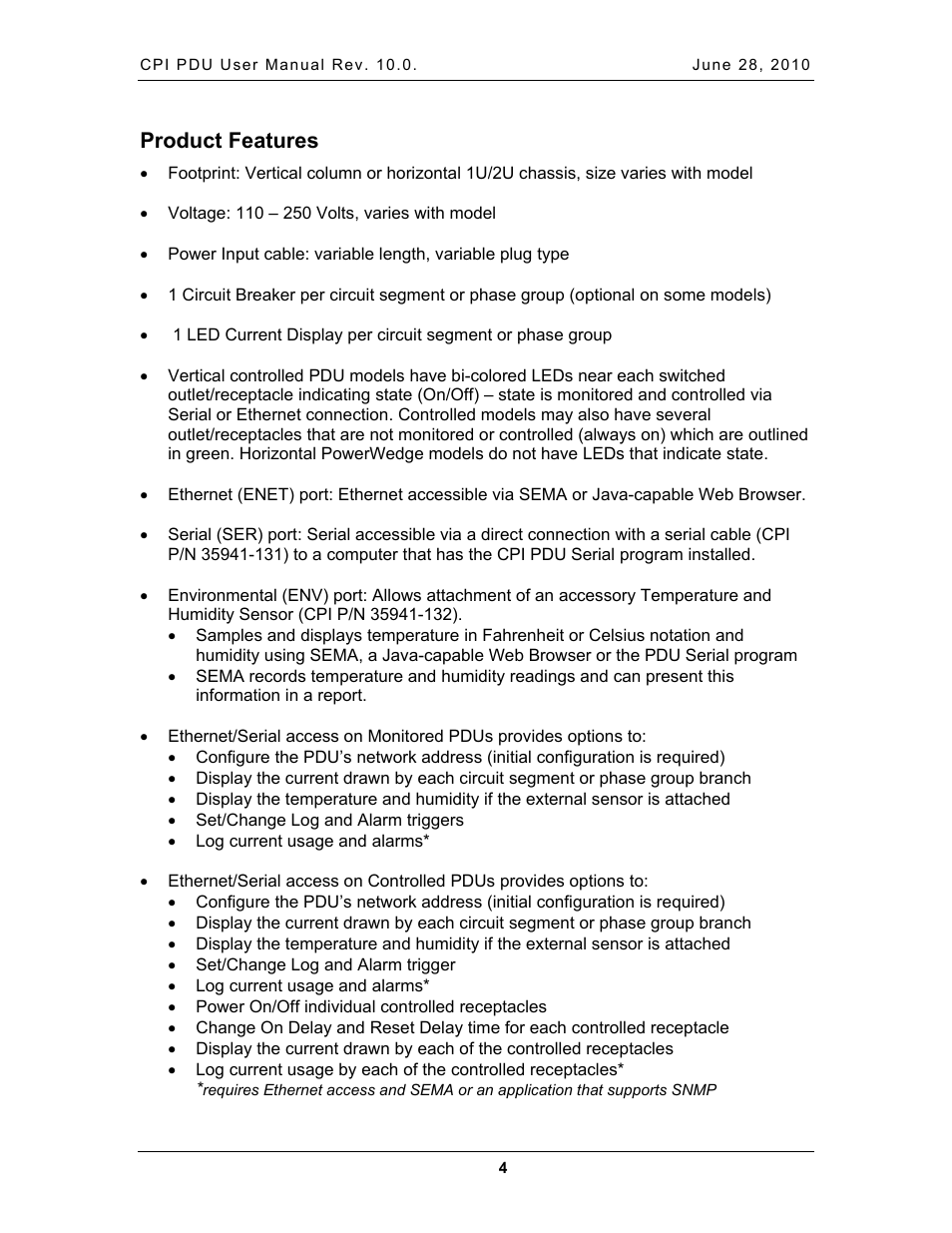 Product features, Roduct, Eatures | Chatsworth Products Additional Power Distribution Units User Manual | Page 6 / 38