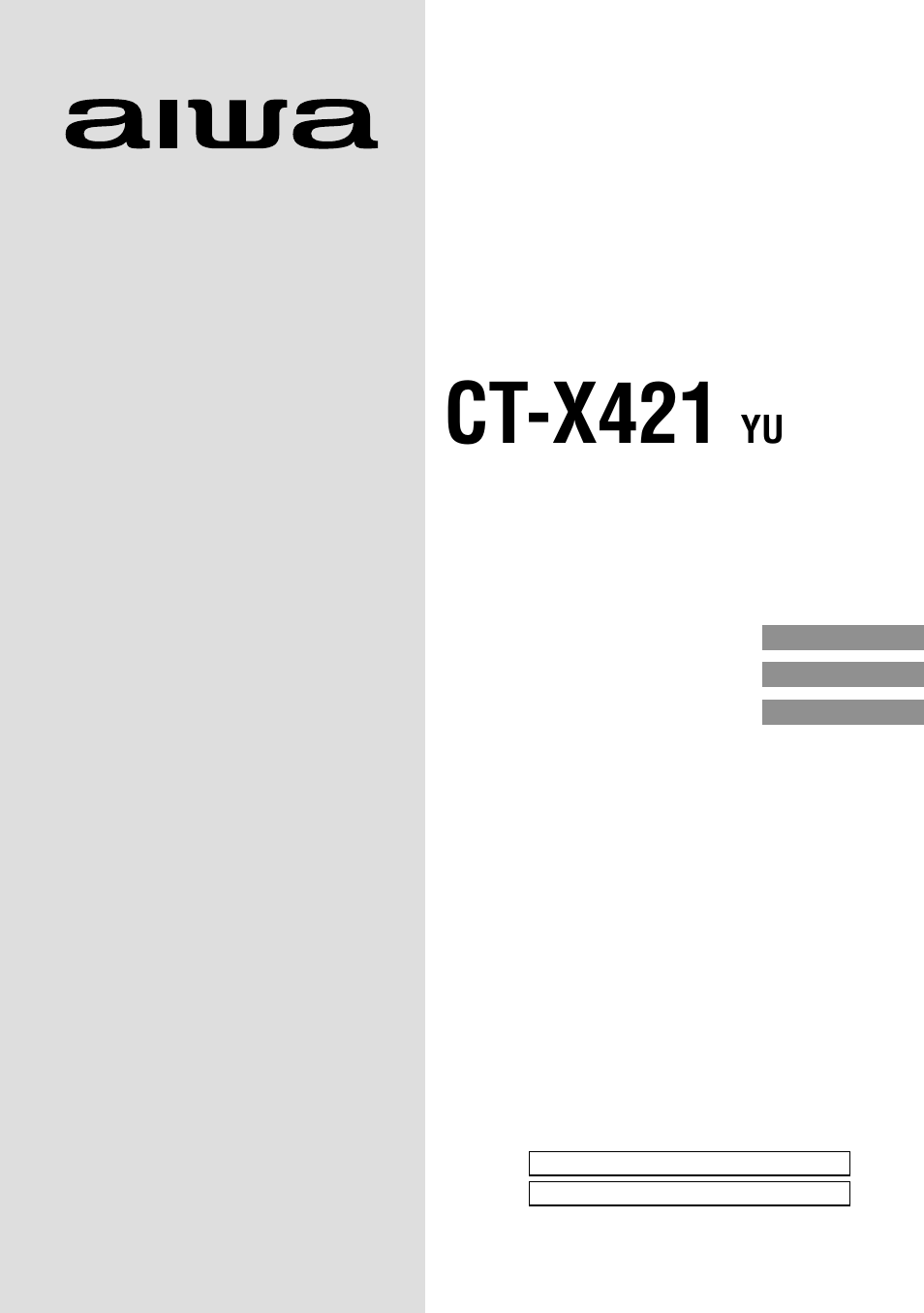 Aiwa CT-X421 User Manual | 6 pages
