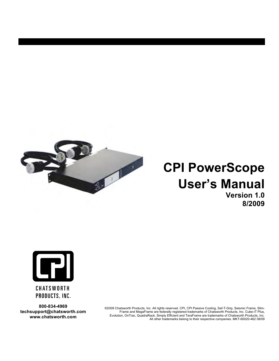Chatsworth Products PowerScope In-Line Meter User Manual | 22 pages