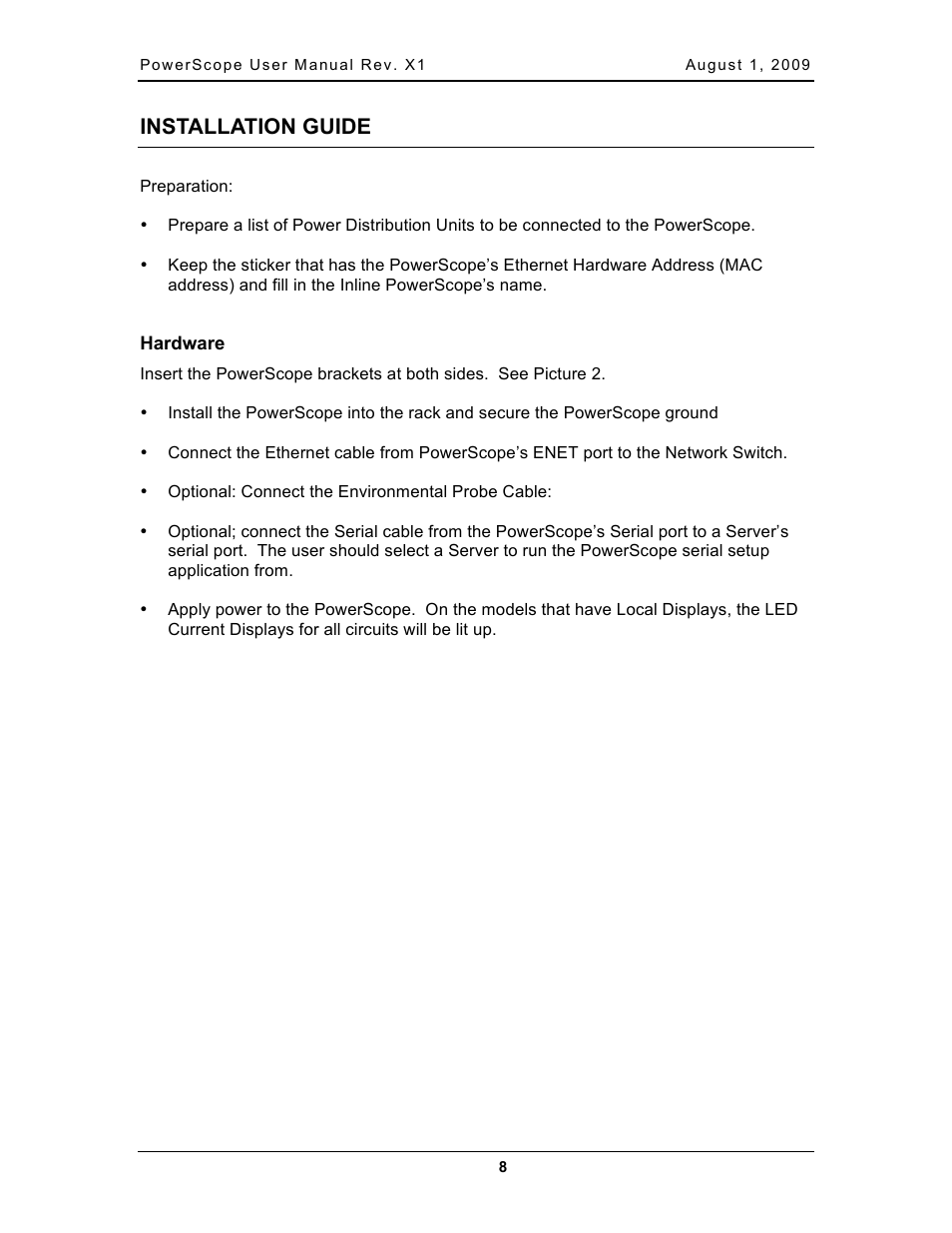 Installation guide | Chatsworth Products PowerScope In-Line Meter User Manual | Page 10 / 22