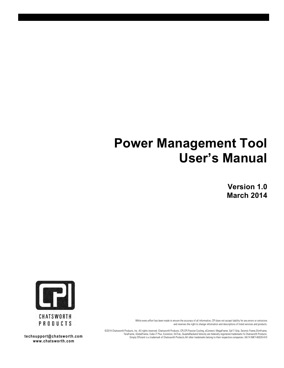 Chatsworth Products CPI Power Management Tool User Manual | 92 pages