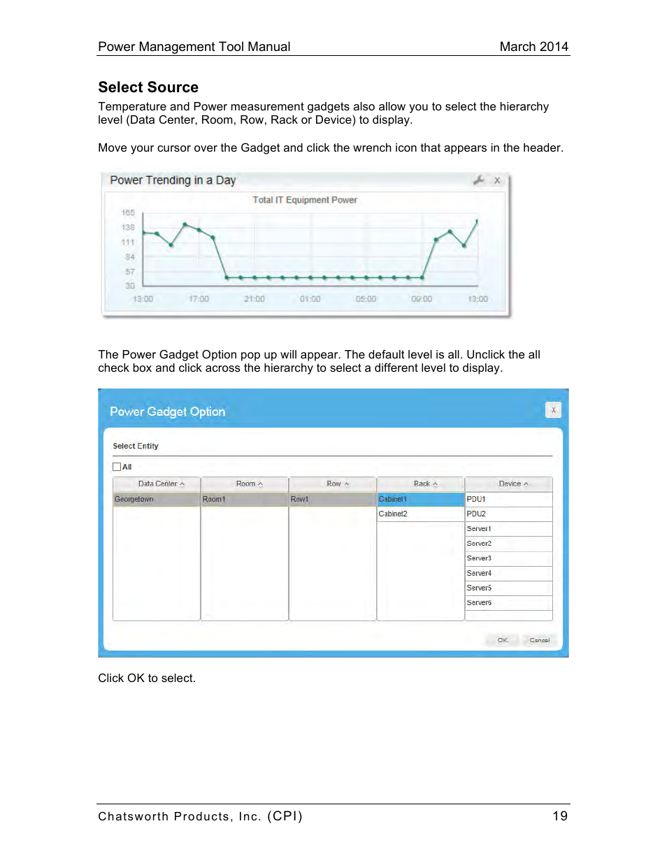 Select source | Chatsworth Products CPI Power Management Tool User Manual | Page 19 / 92
