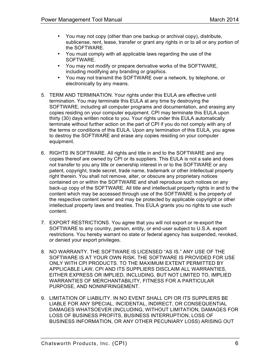 Chatsworth Products CPI Power Management Tool User Manual | Page 6 / 92