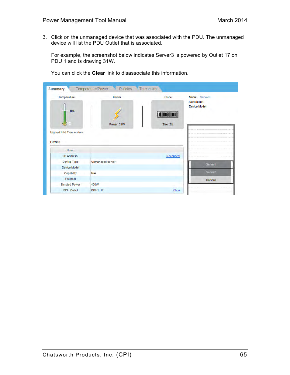 Chatsworth Products CPI Power Management Tool User Manual | Page 65 / 92