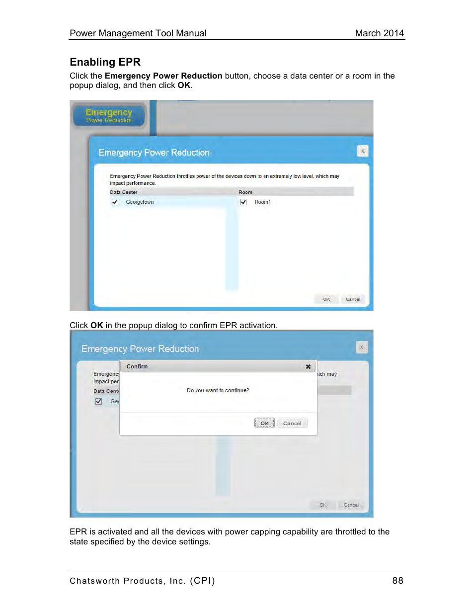 Enabling epr | Chatsworth Products CPI Power Management Tool User Manual | Page 88 / 92