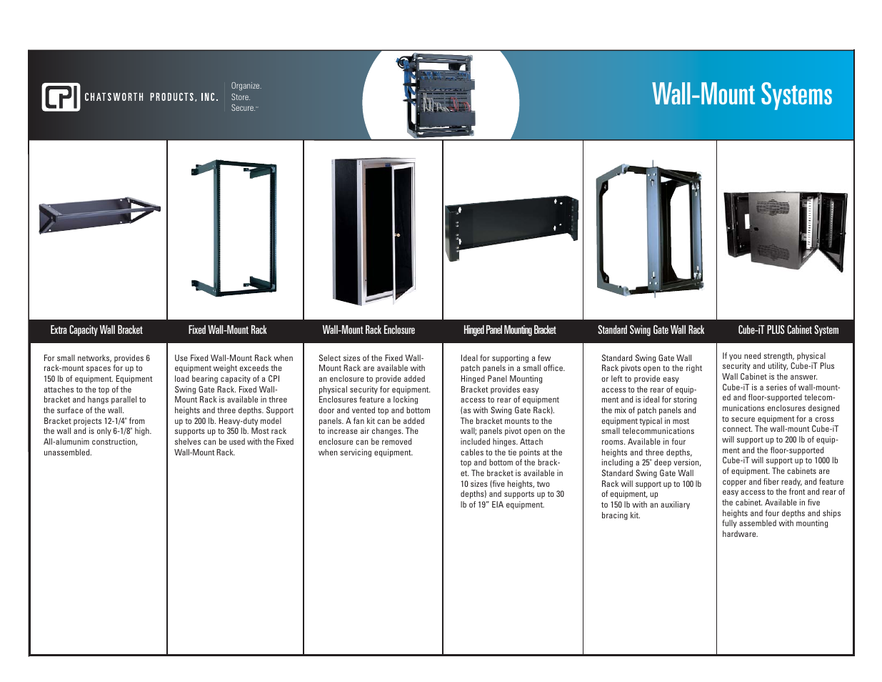 Chatsworth Products Wall-Mount Enclosed Systems User Manual | 2 pages