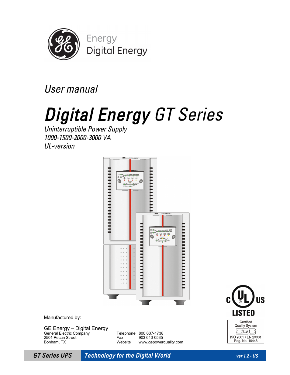Chatsworth Products GT Series UPS (3-10kVA) User Manual | 20 pages