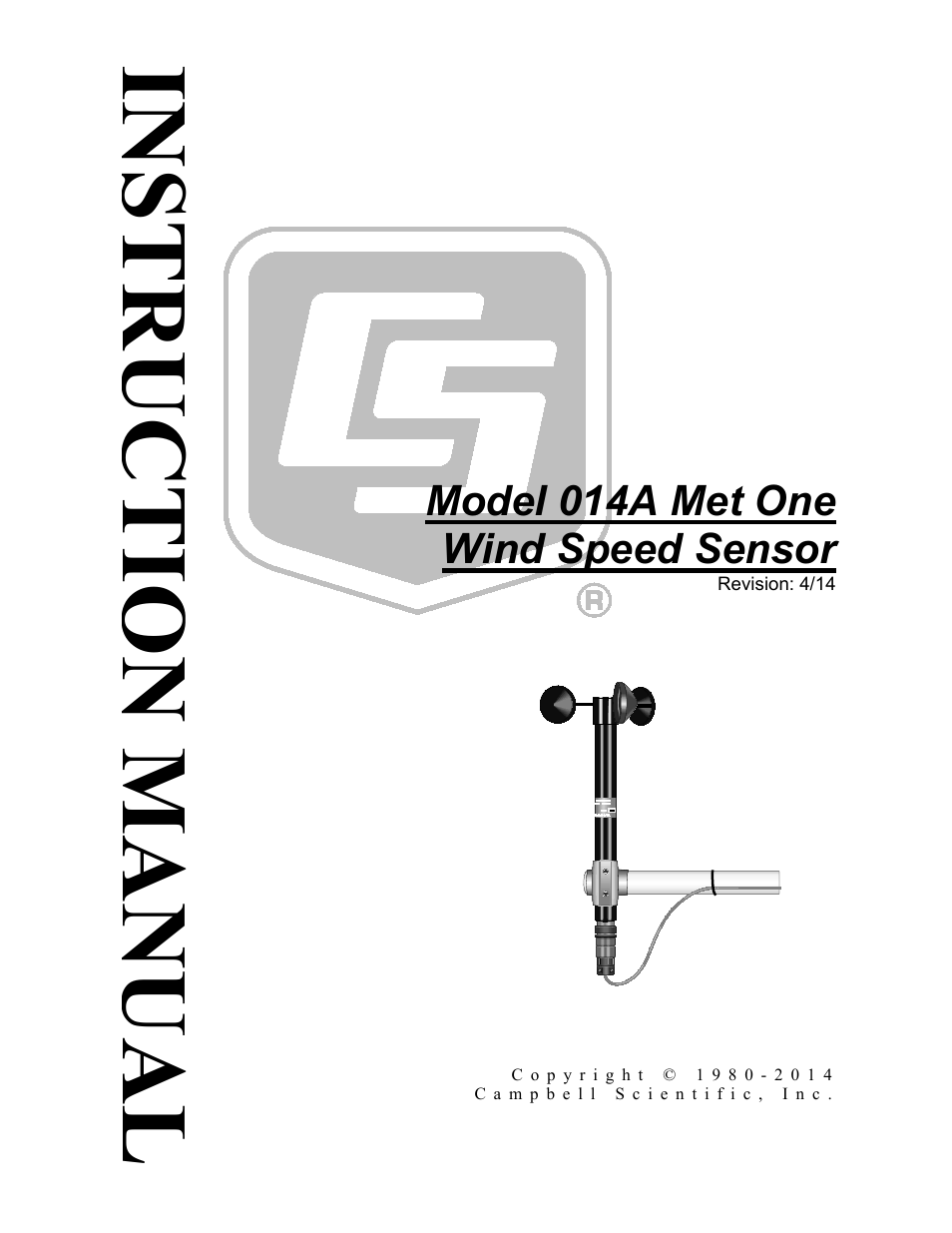 Campbell Scientific 014A Met One Wind Speed Sensor User Manual | 36 pages