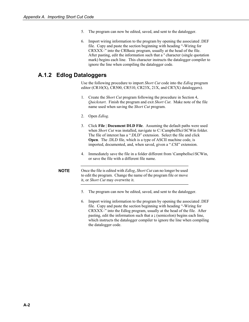 A.1.2 edlog dataloggers, A.1.2 | Campbell Scientific 014A Met One Wind Speed Sensor User Manual | Page 24 / 36