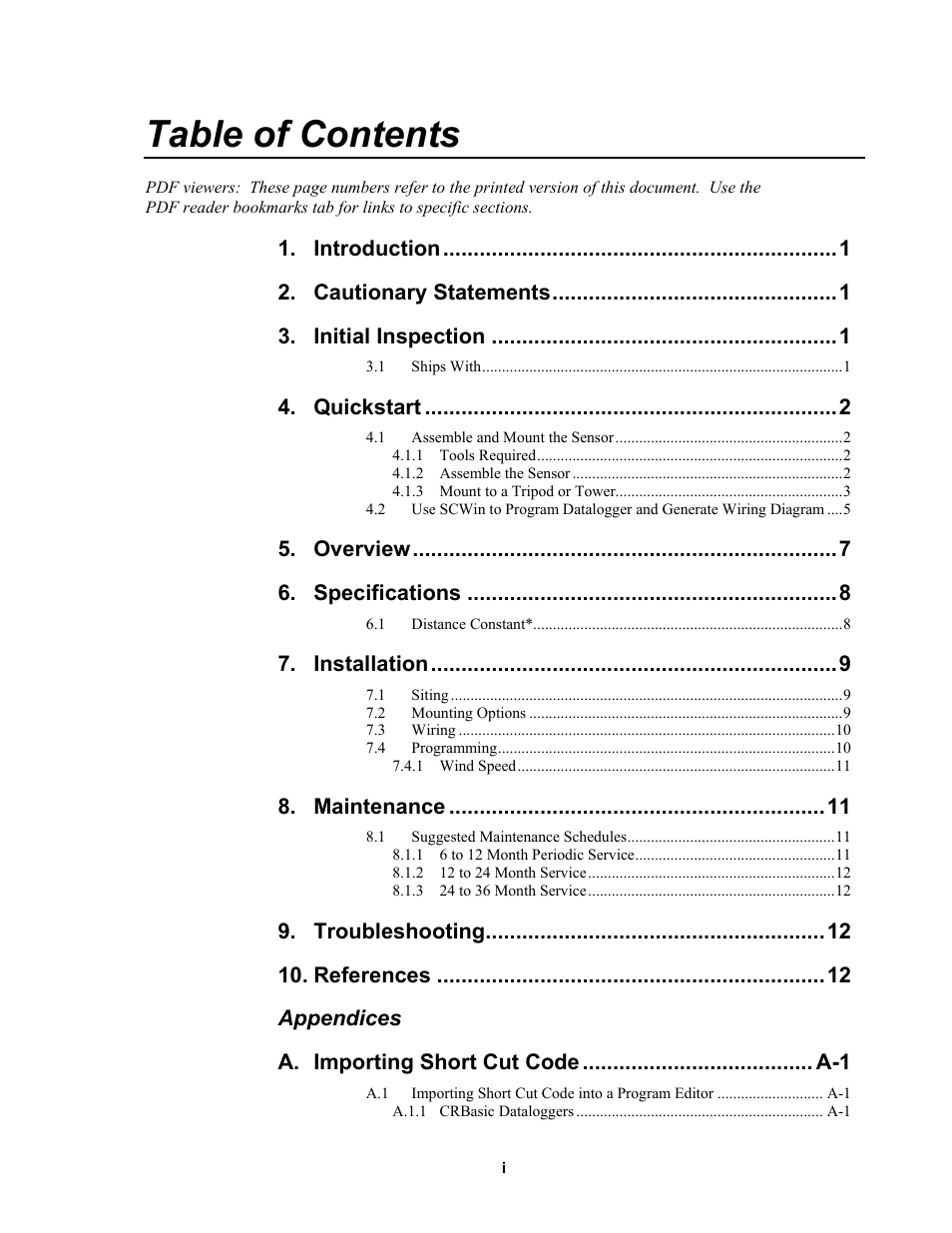Campbell Scientific 014A Met One Wind Speed Sensor User Manual | Page 7 / 36