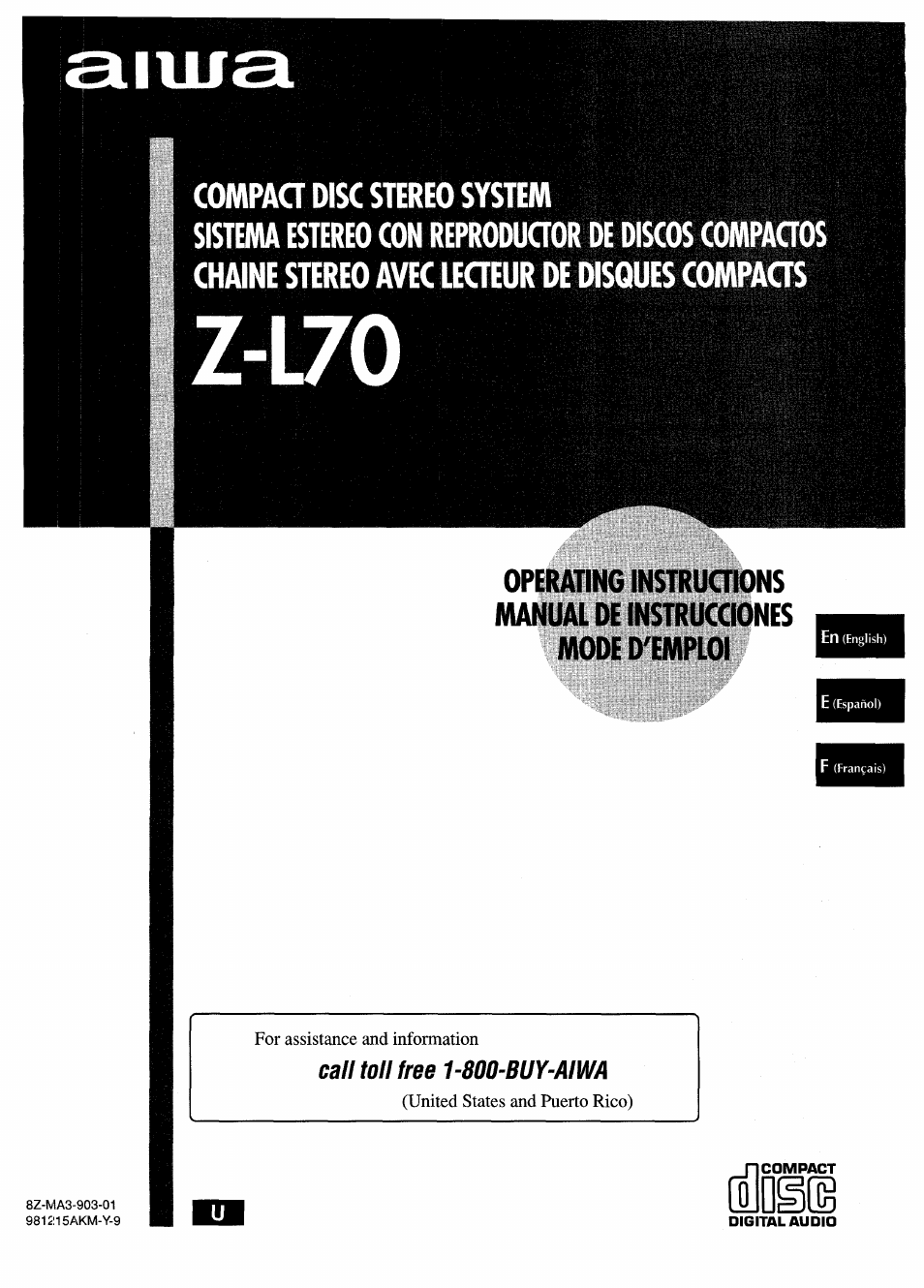 Aiwa Z-L70 User Manual | 88 pages