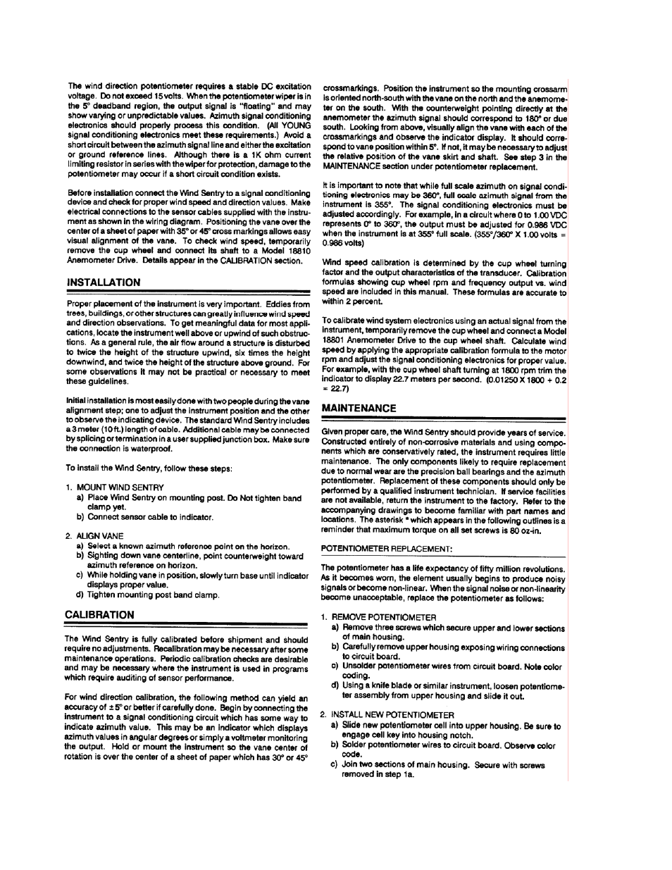 Campbell Scientific 03001-L R.M. Young Wind Sentry Set User Manual | Page 26 / 34