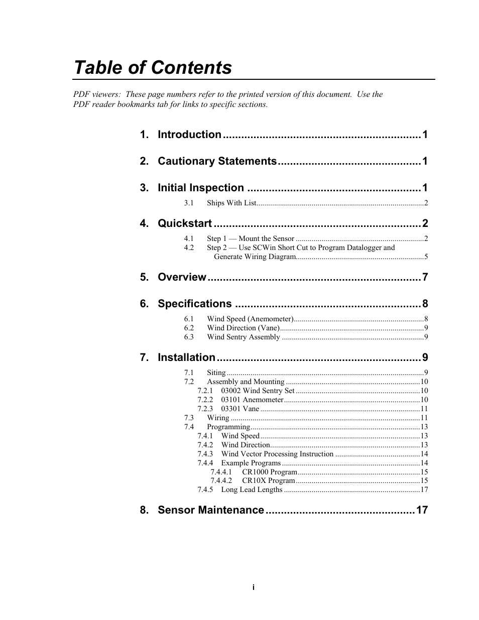 Campbell Scientific 03002, 03101, and 03301 R. M. Young Wind Sentry Sensors User Manual | Page 5 / 40