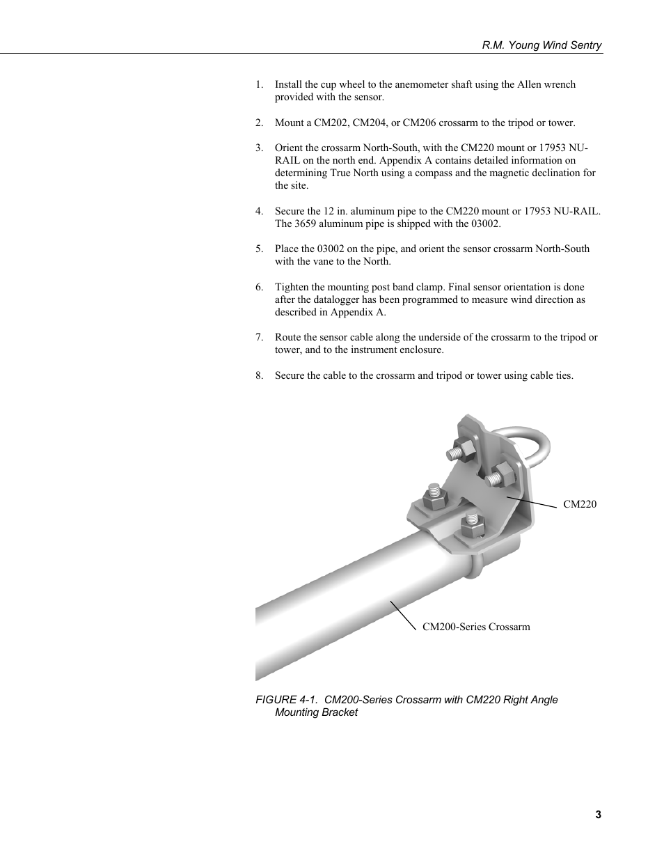 Bracket, Figure 4-1 and | Campbell Scientific 03002, 03101, and 03301 R. M. Young Wind Sentry Sensors User Manual | Page 9 / 40