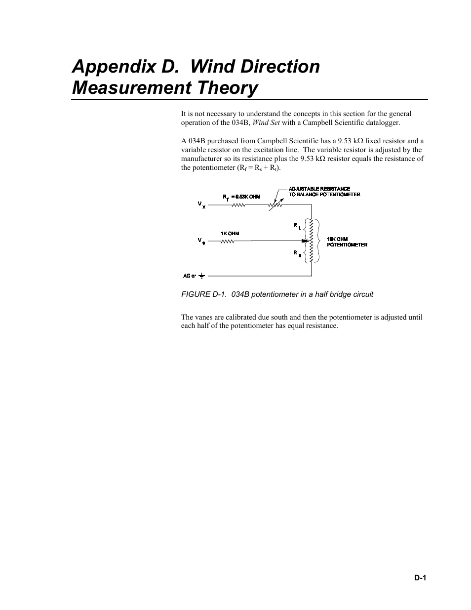 Appendix d. wind direction measurement theory, Appendix d | Campbell Scientific 034B-L Met One Windset User Manual | Page 31 / 34