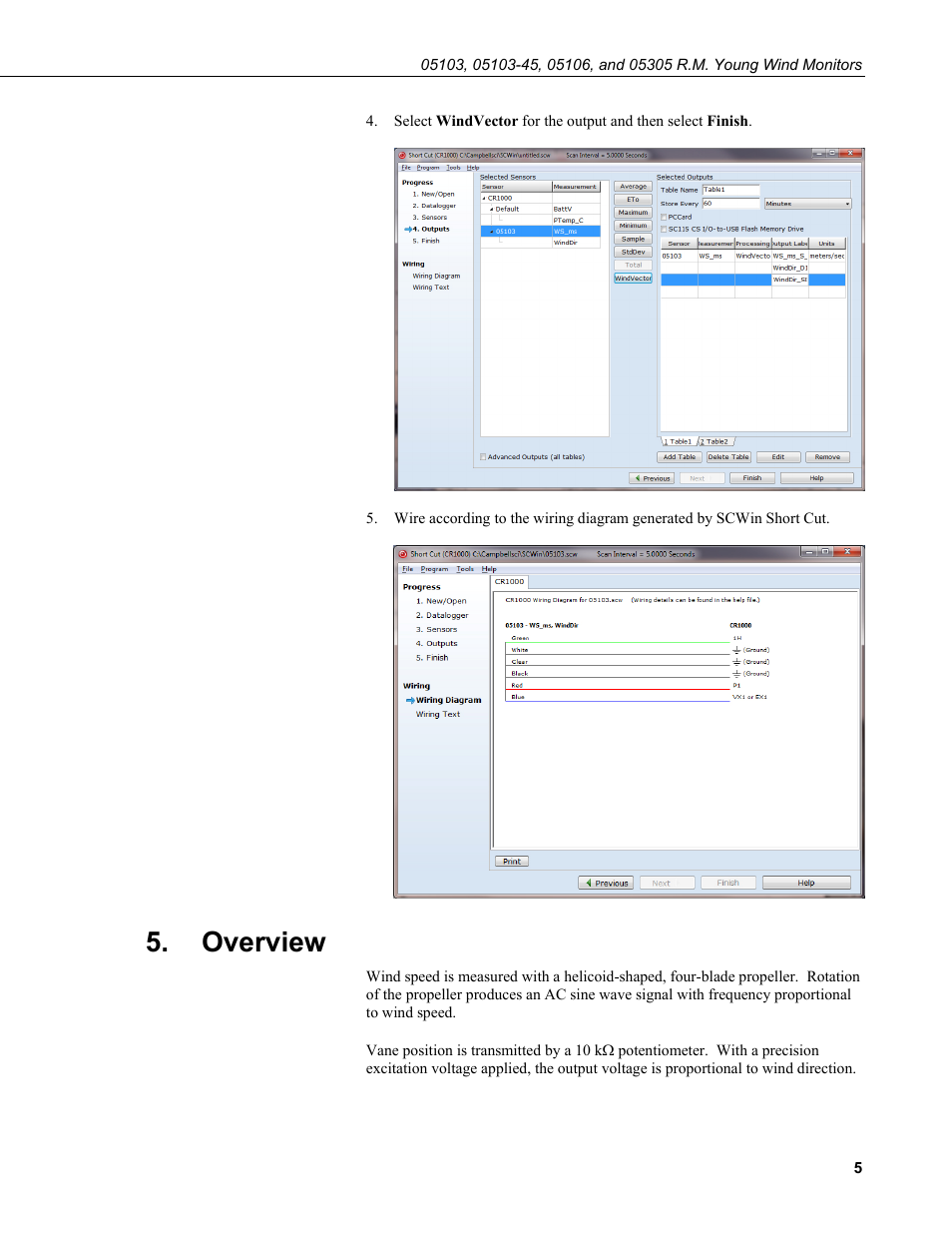 Overview | Campbell Scientific 05103, 05103-45, 05106, and 05305 R. M. Young Wind Monitors User Manual | Page 11 / 30