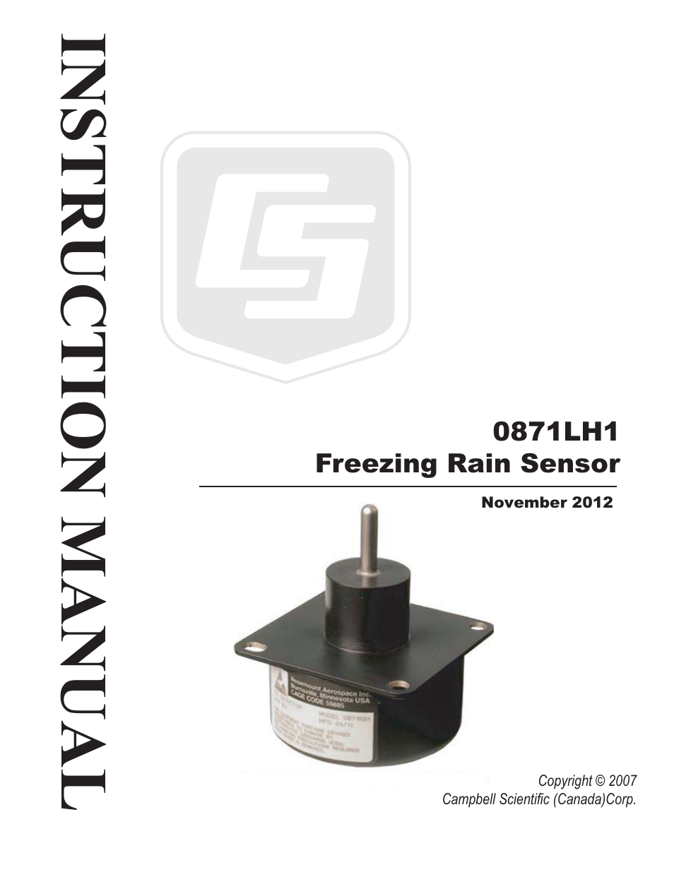 Campbell Scientific 0871LH1 Freezing Rain Sensor User Manual | 31 pages
