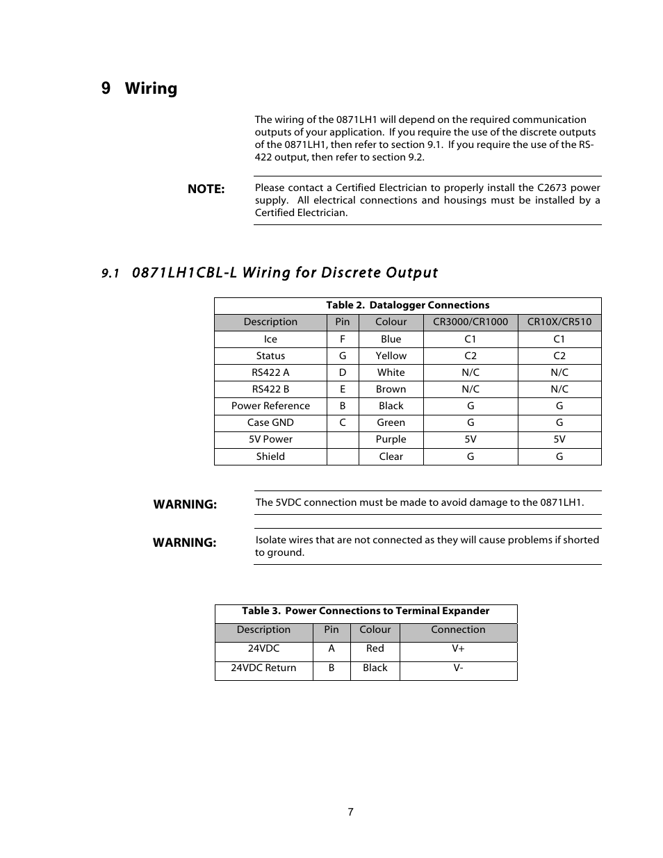 9 wiring | Campbell Scientific 0871LH1 Freezing Rain Sensor User Manual | Page 10 / 31