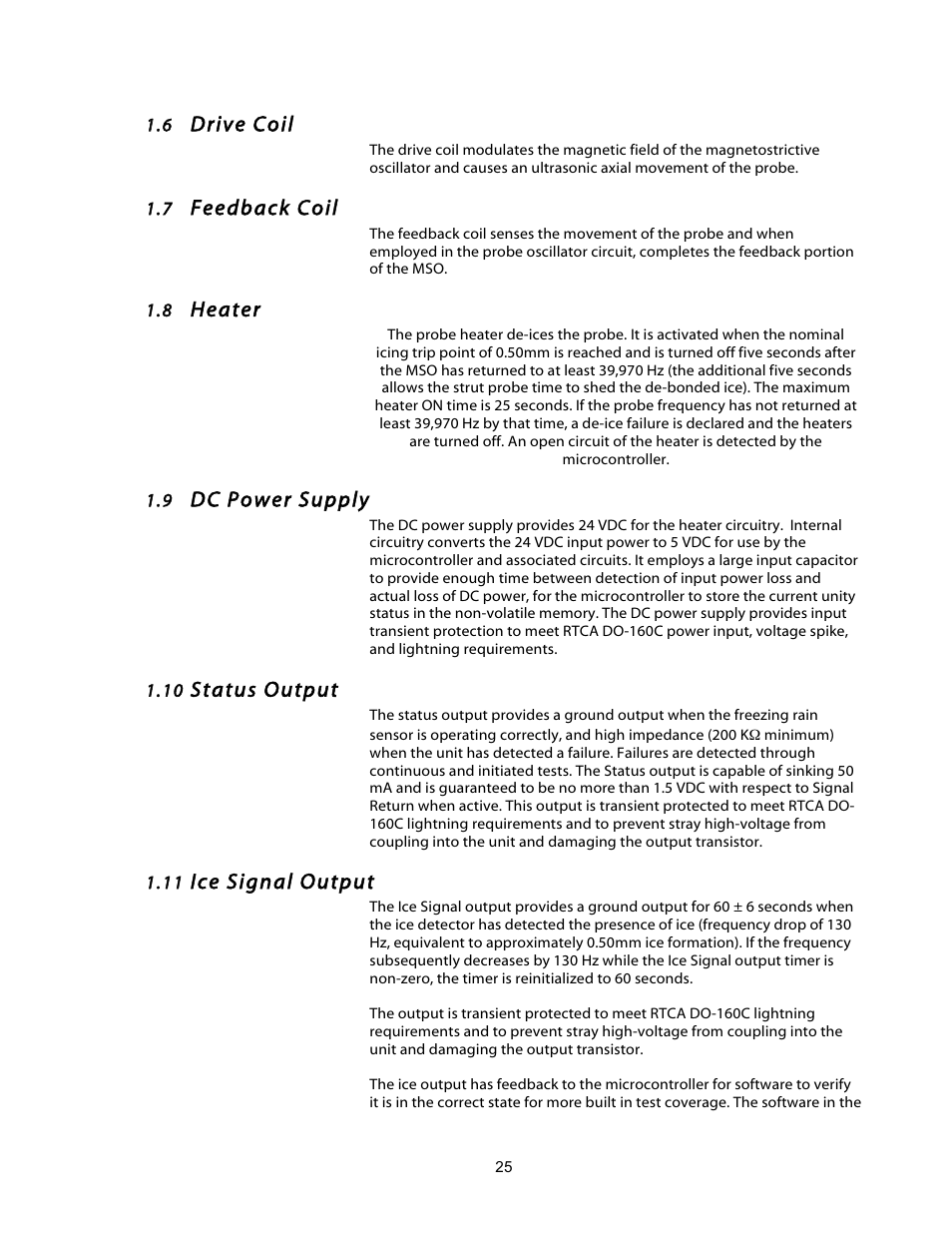 Drive coil, Feedback coil, Heater | Dc power supply, Status output, Ice signal output | Campbell Scientific 0871LH1 Freezing Rain Sensor User Manual | Page 28 / 31