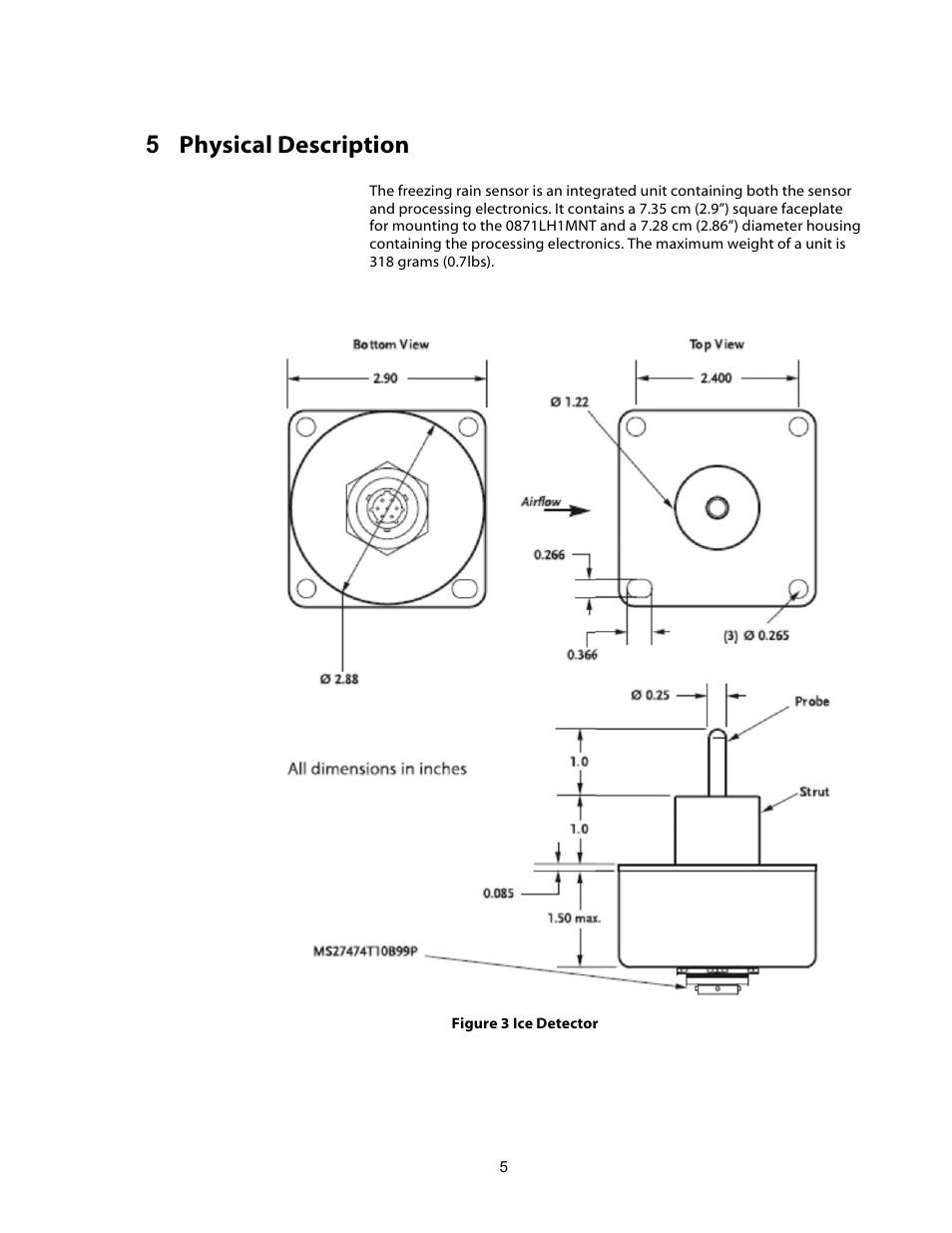 5 physical description | Campbell Scientific 0871LH1 Freezing Rain Sensor User Manual | Page 8 / 31