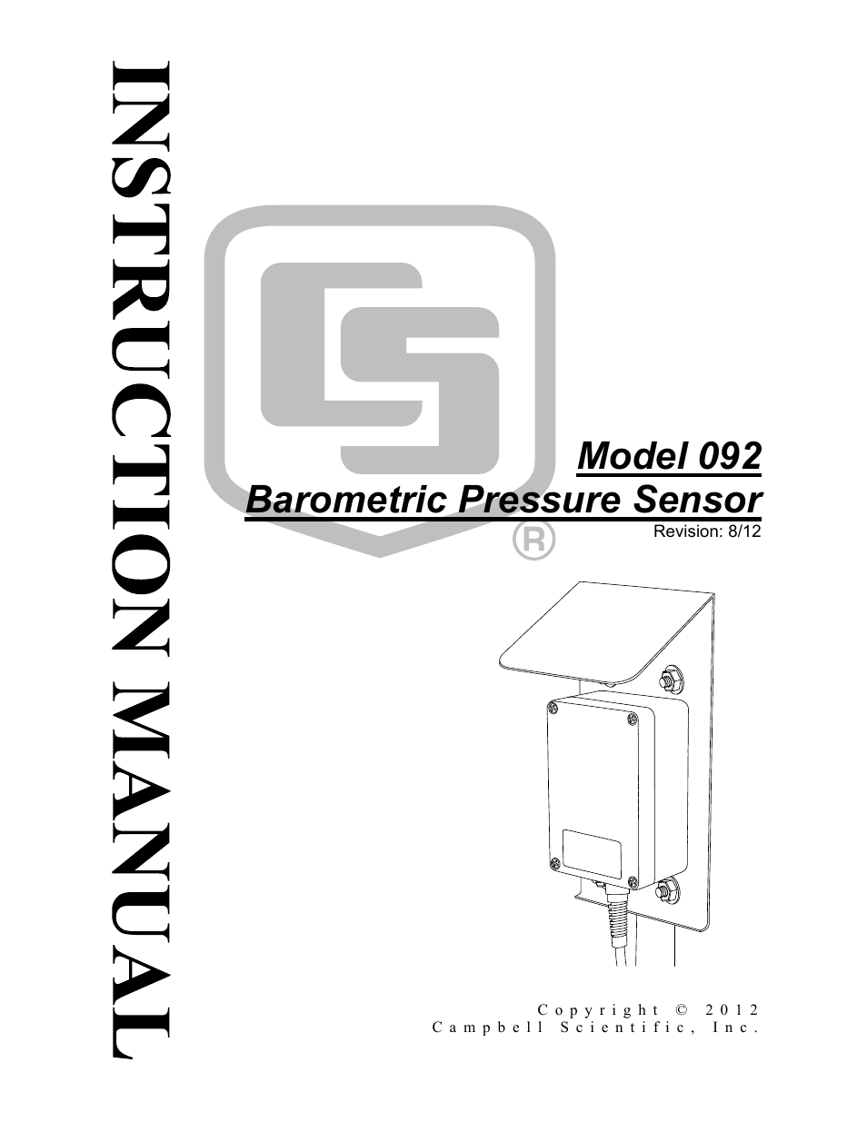 Campbell Scientific 092 Barometric Pressure Sensor User Manual | 24 pages