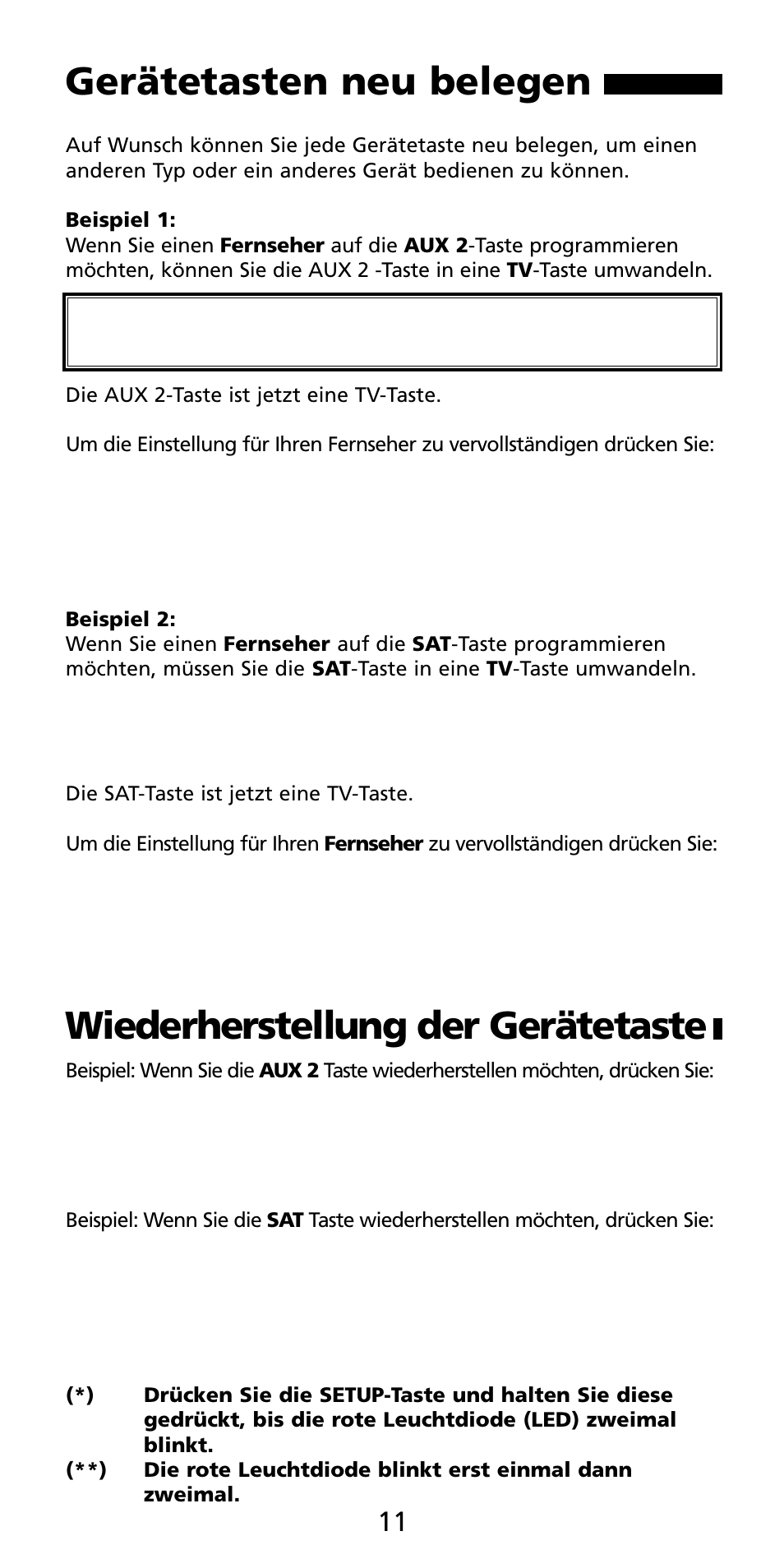 Gerätetasten neu belegen, Wiederherstellung der gerätetaste | Aiwa MF 355RF User Manual | Page 11 / 74