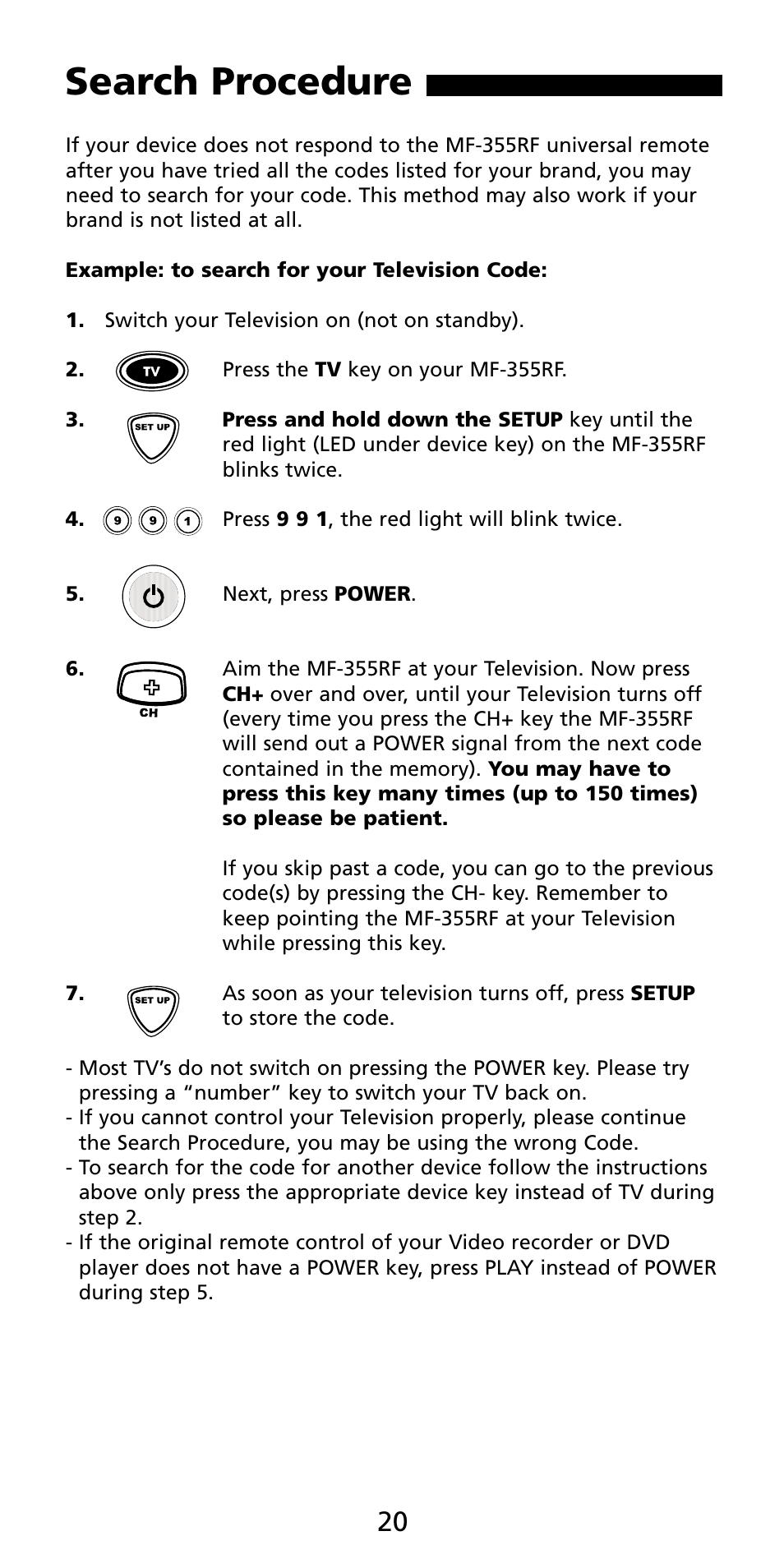 Search procedure | Aiwa MF 355RF User Manual | Page 21 / 74