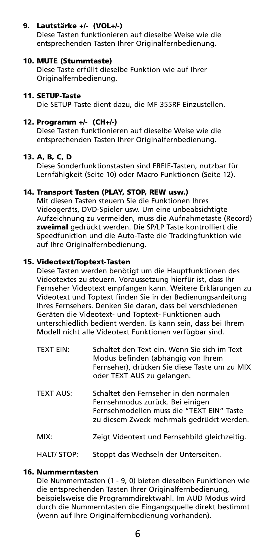 Aiwa MF 355RF User Manual | Page 6 / 74