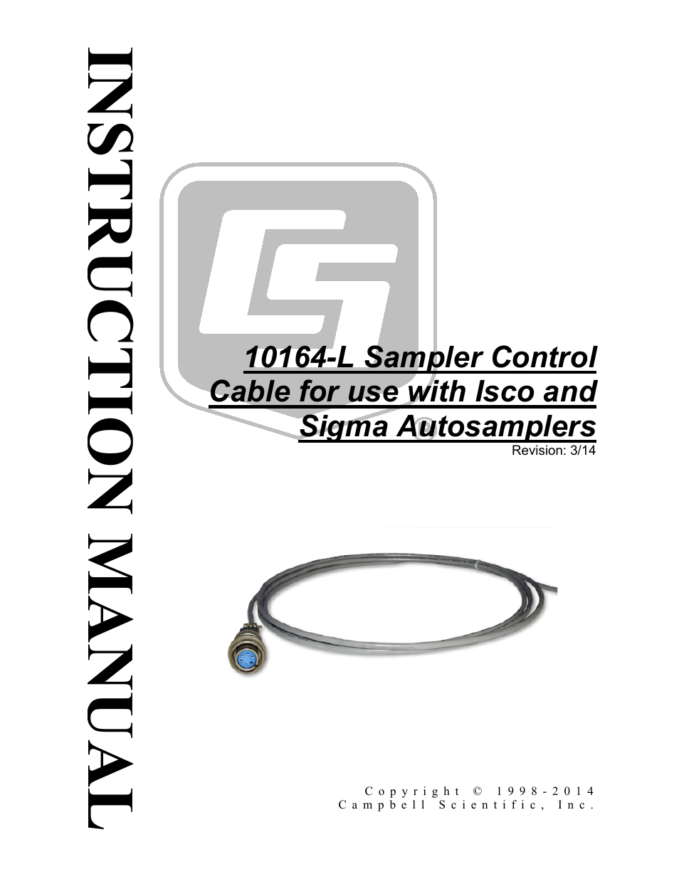 Campbell Scientific 10164-L Water Sampler Control Cable for use with Isco and Sigma Autosamplers User Manual | 18 pages
