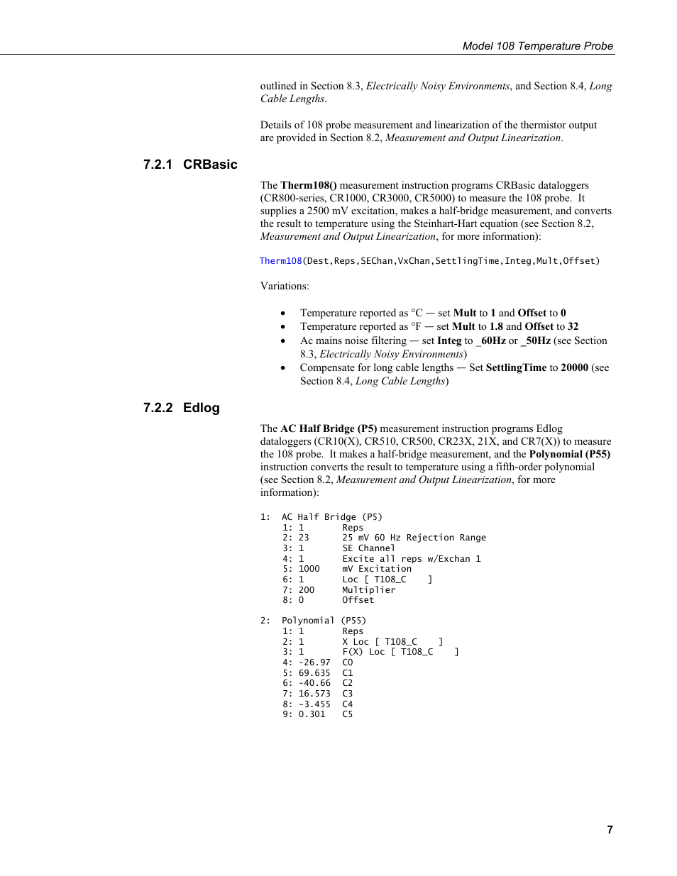 1 crbasic, 2 edlog, Crbasic | Edlog | Campbell Scientific 108-L Temperature Probe User Manual | Page 13 / 30