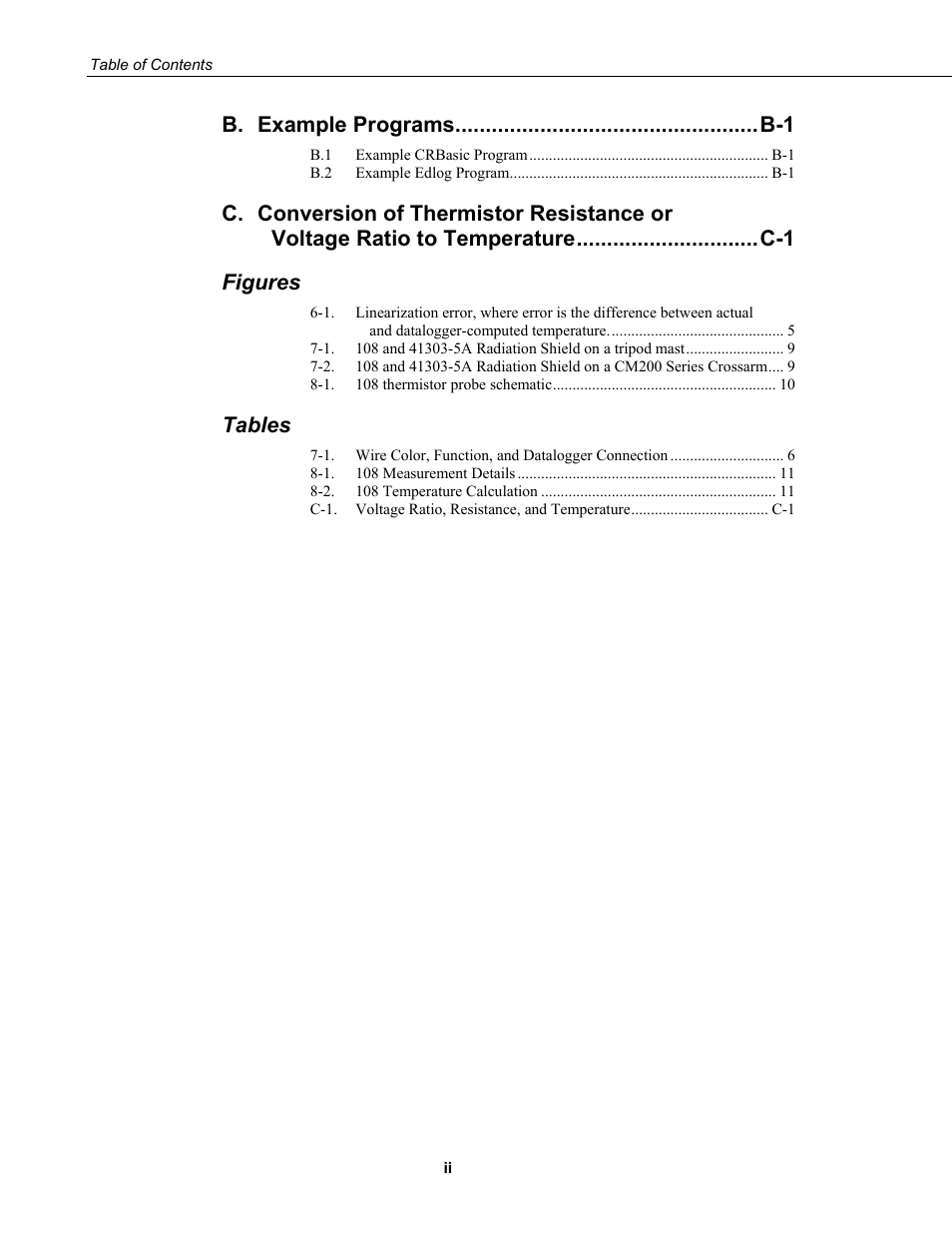 Figures, Tables | Campbell Scientific 108-L Temperature Probe User Manual | Page 6 / 30