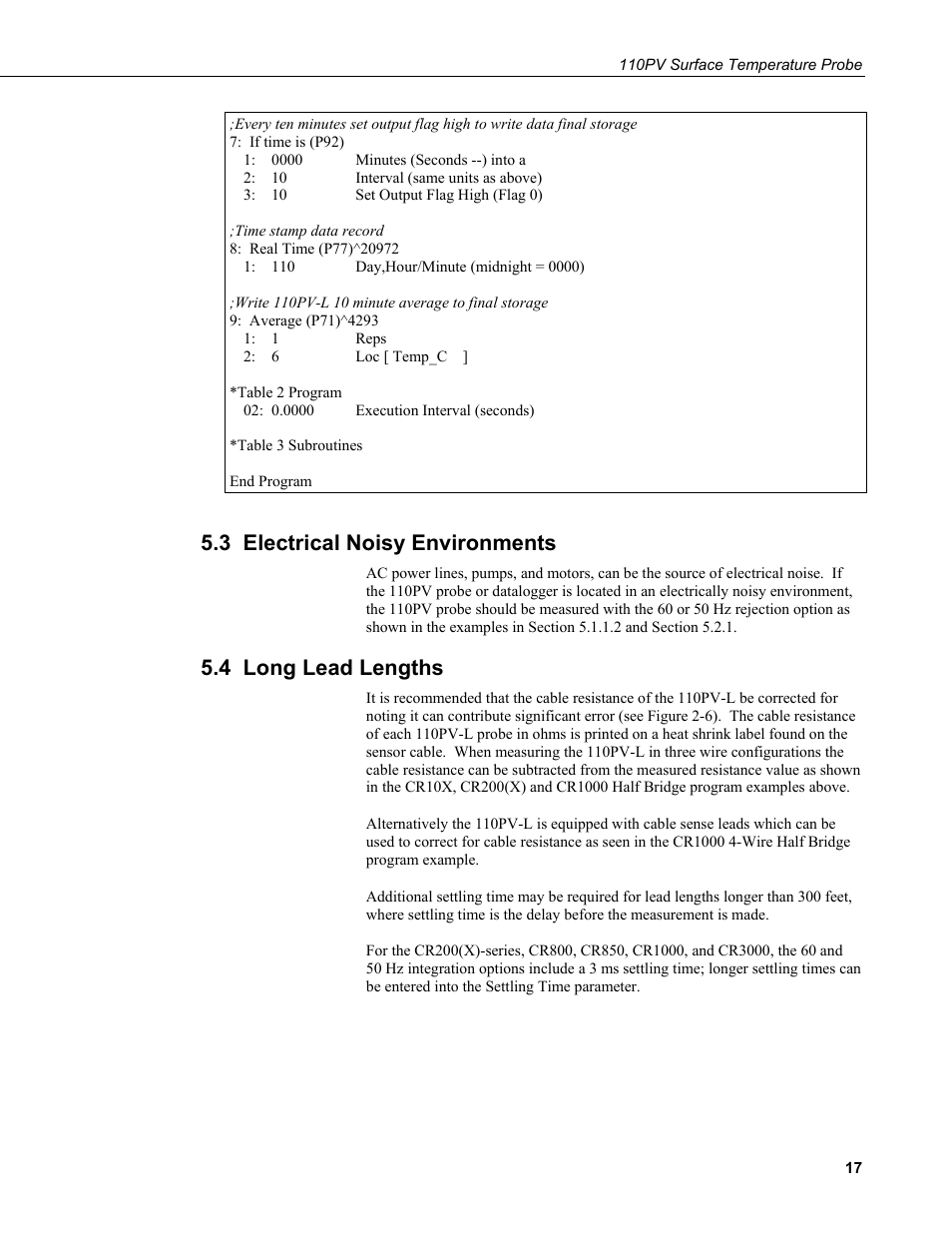 3 electrical noisy environments, 4 long lead lengths | Campbell Scientific 110PV Surface Temperature Probe User Manual | Page 23 / 32