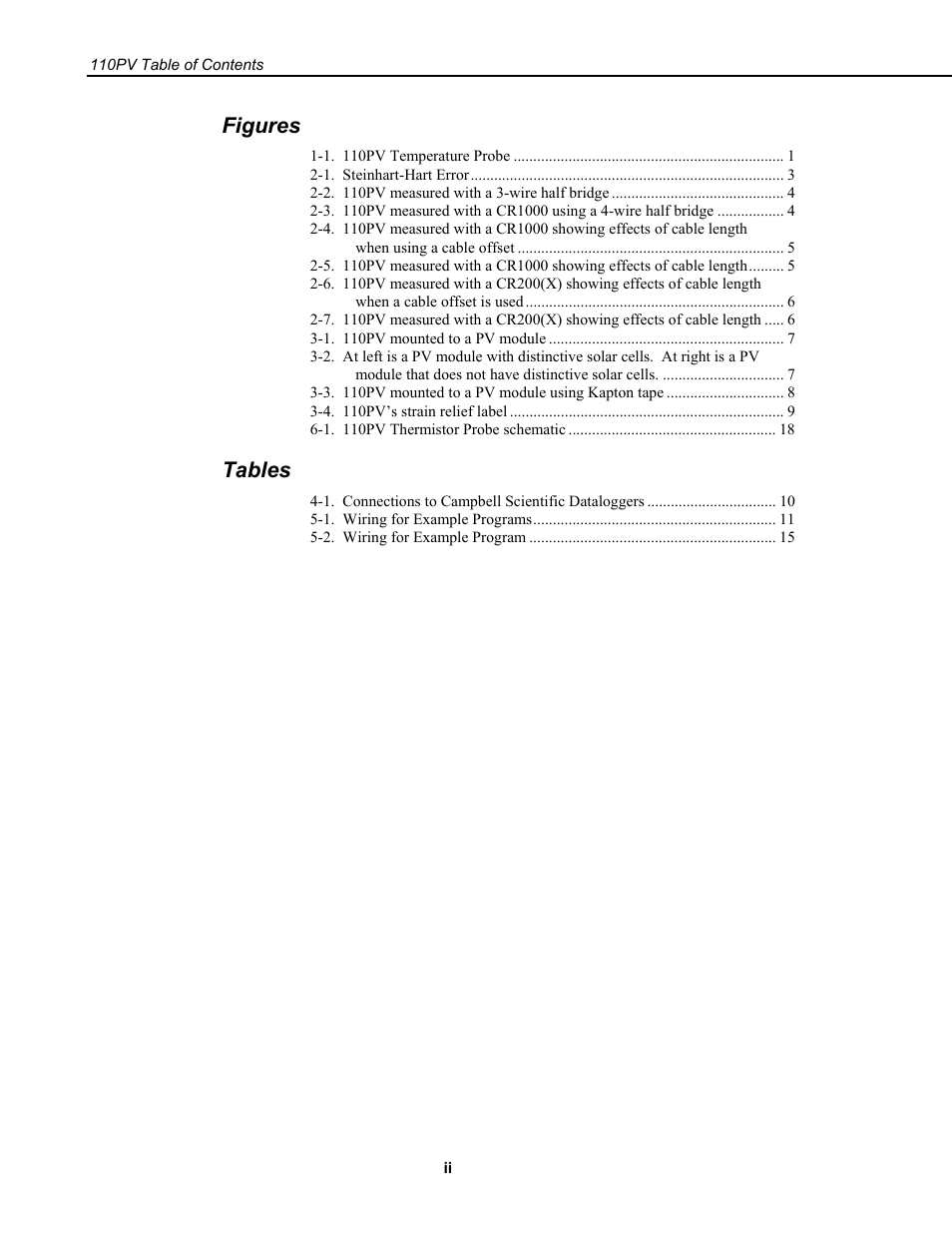 Figures, Tables | Campbell Scientific 110PV Surface Temperature Probe User Manual | Page 6 / 32