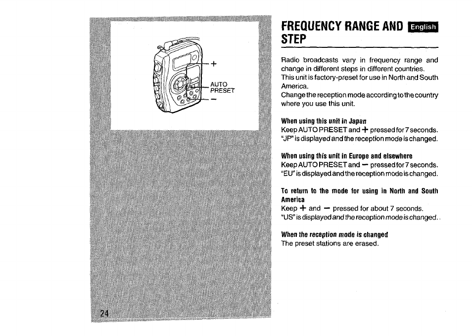 Frequency range and step | Aiwa HS-SP570 User Manual | Page 24 / 40