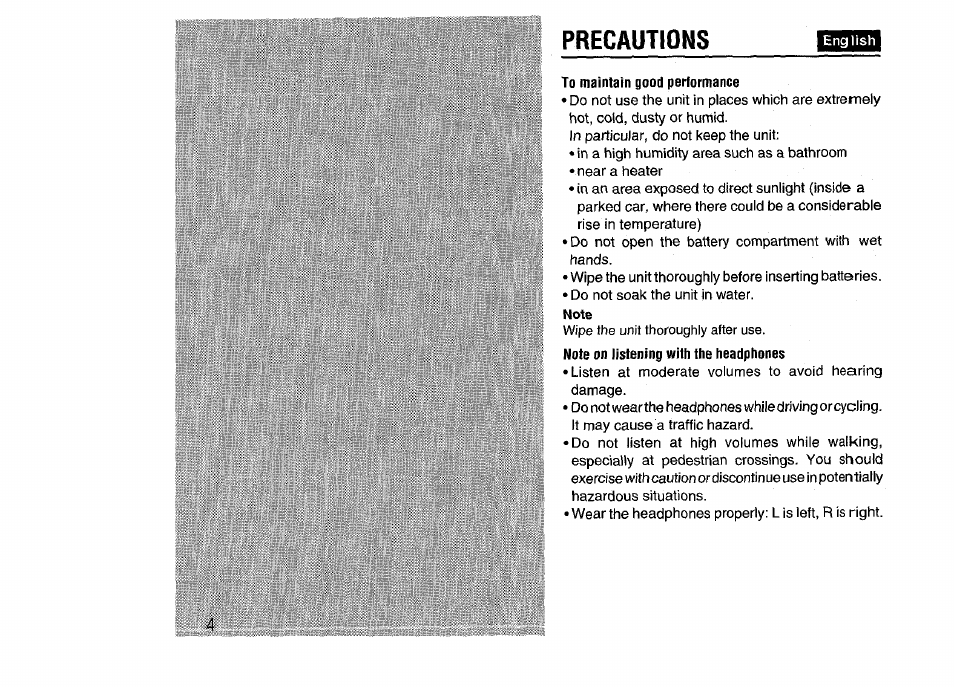 To maintain good performance, Precautions | Aiwa HS-SP570 User Manual | Page 4 / 40